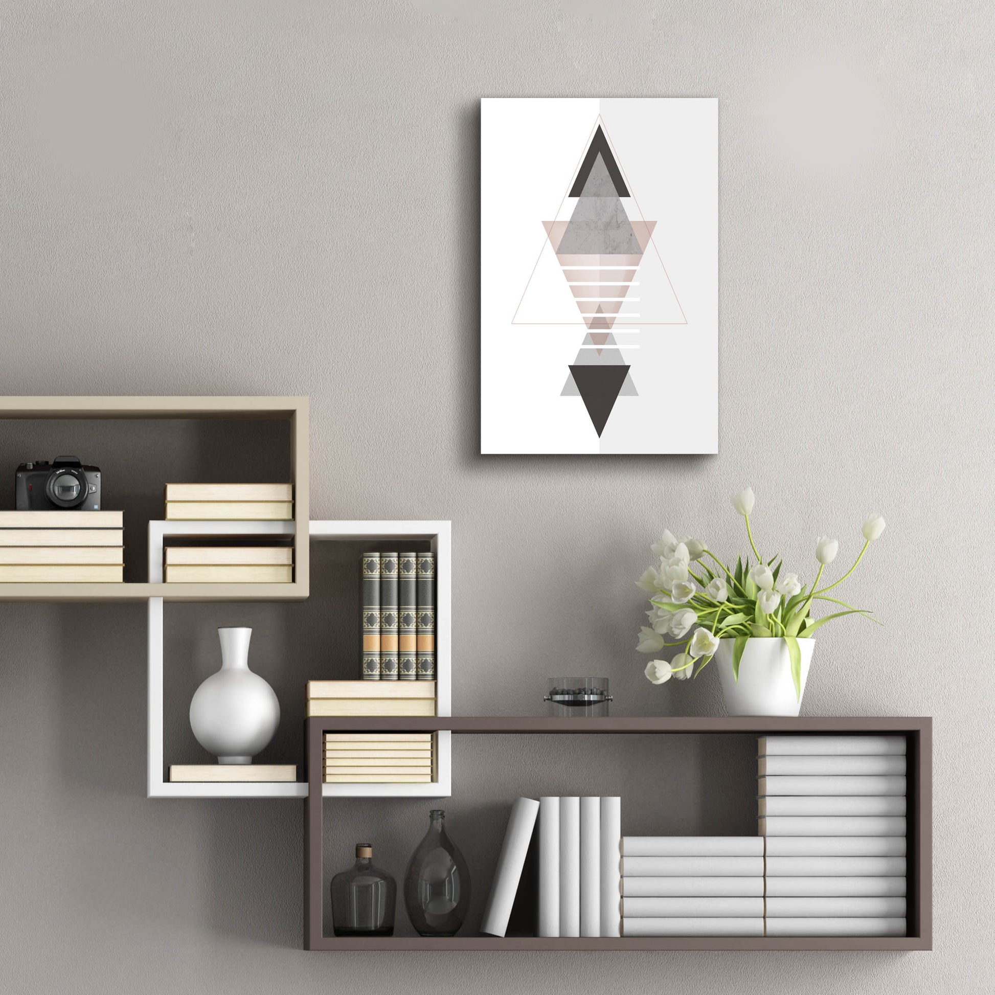 Epic Art 'Deco Triangles' by Sabrina Balbuena, Acrylic Glass Wall Art,16x24