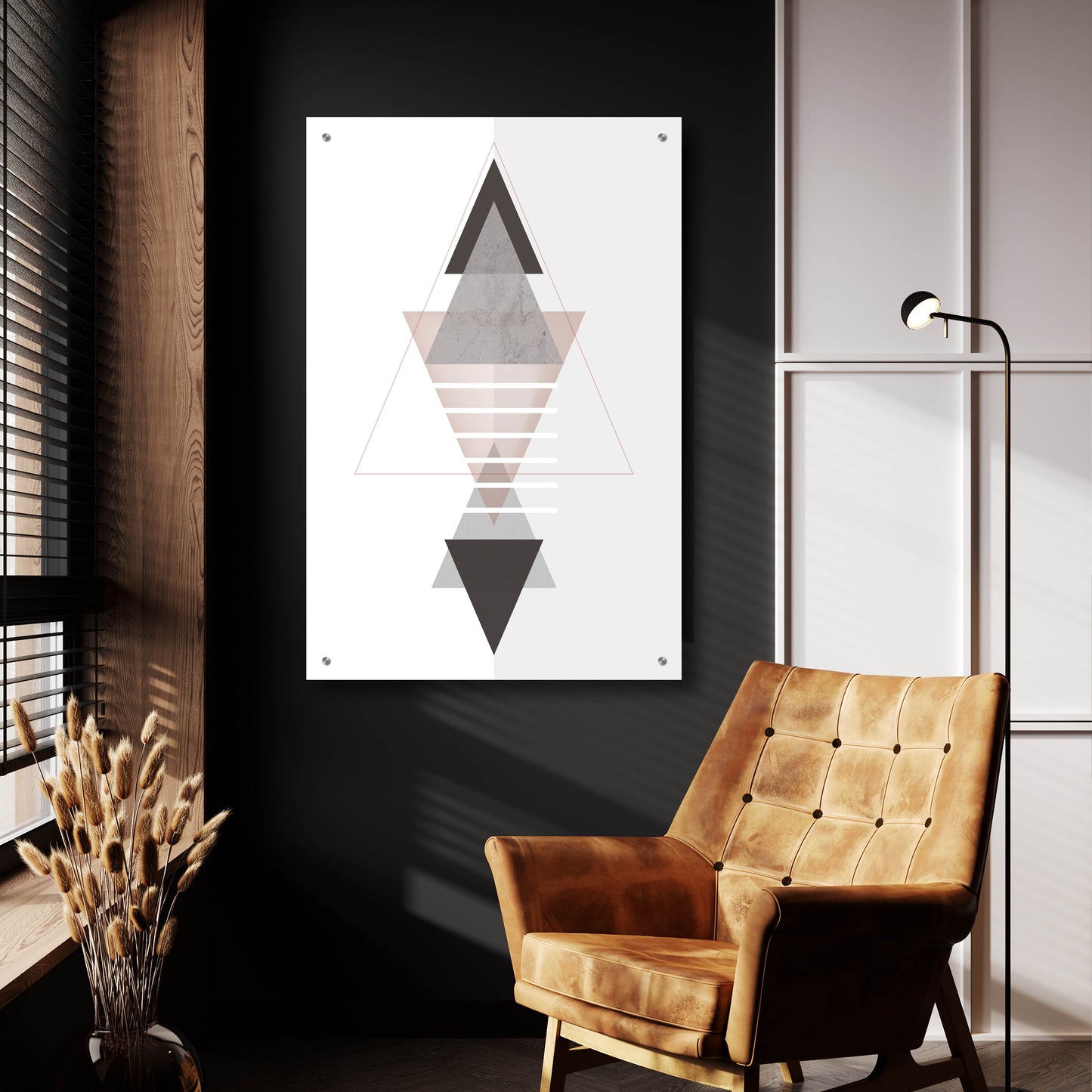 Epic Art 'Deco Triangles' by Sabrina Balbuena, Acrylic Glass Wall Art,24x36