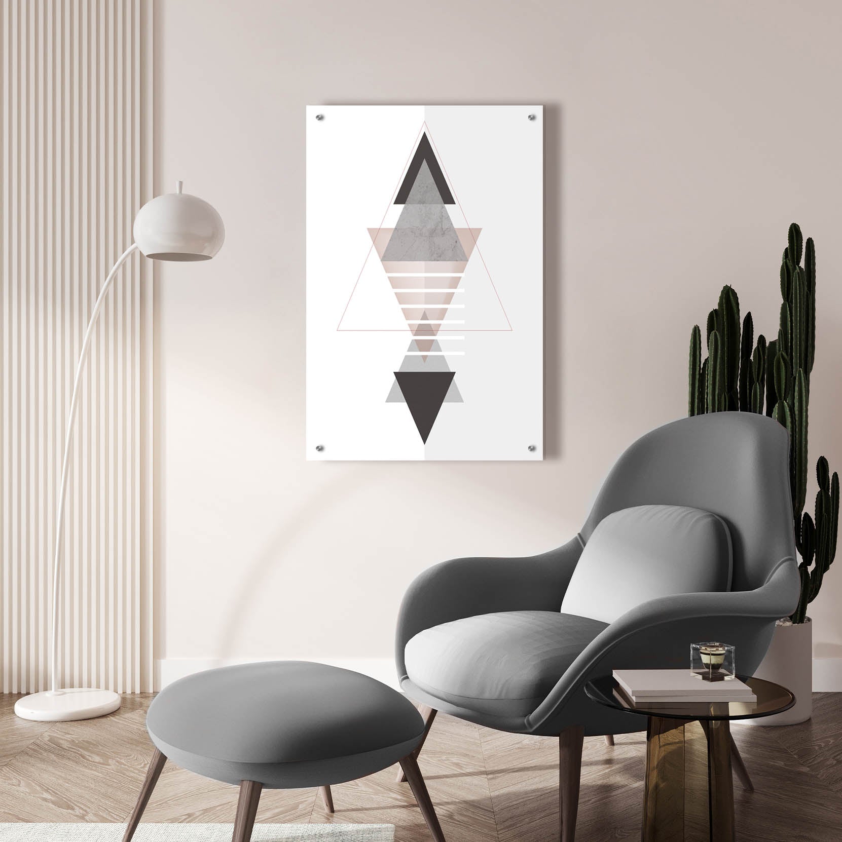 Epic Art 'Deco Triangles' by Sabrina Balbuena, Acrylic Glass Wall Art,24x36