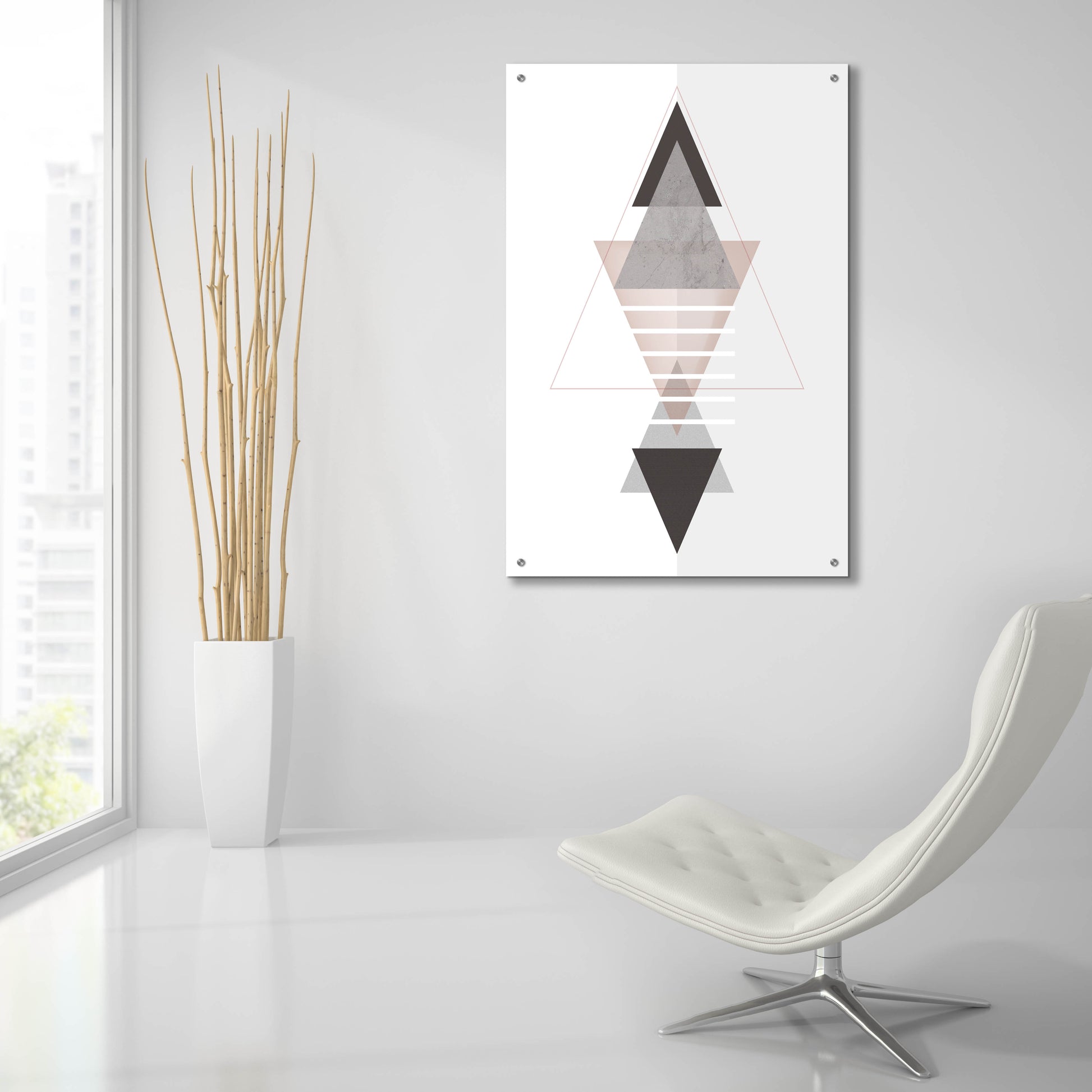 Epic Art 'Deco Triangles' by Sabrina Balbuena, Acrylic Glass Wall Art,24x36