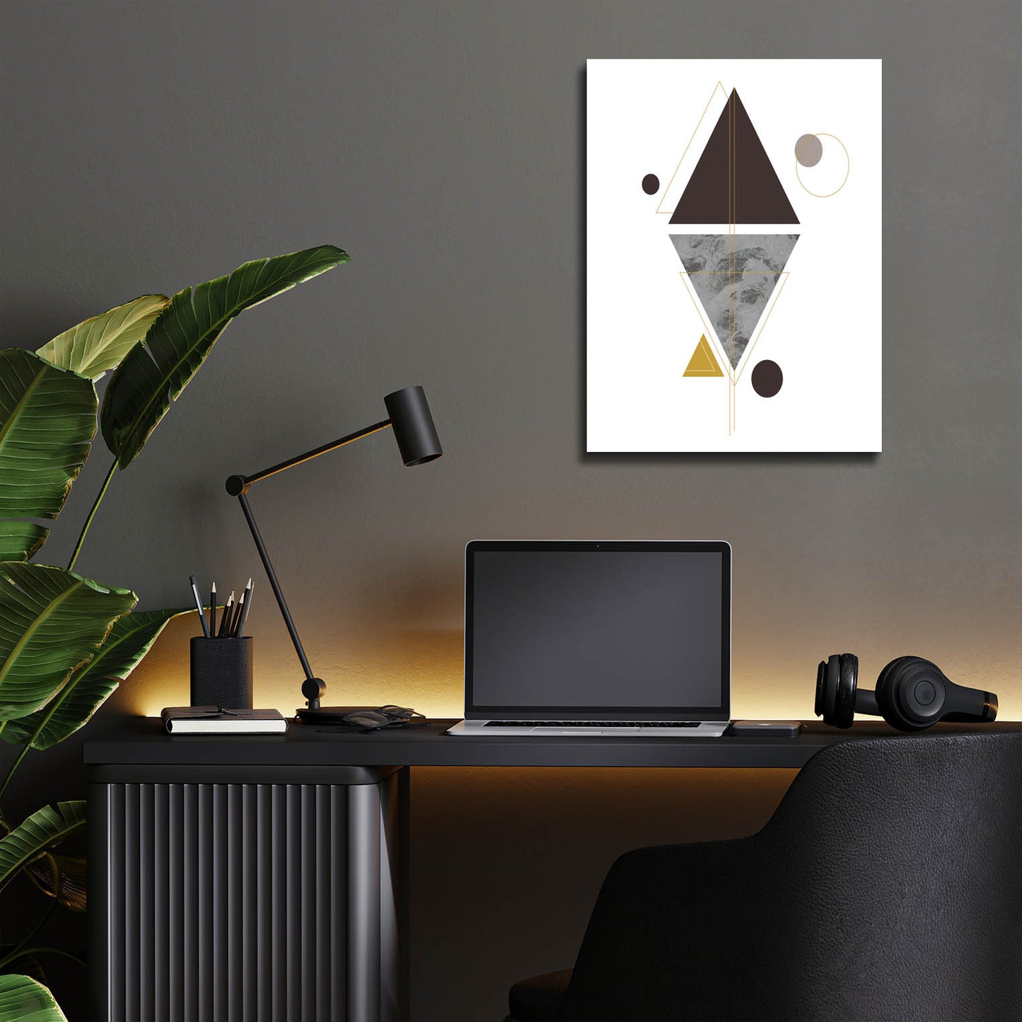 Epic Art 'Deco Black Triangle' by Sabrina Balbuena, Acrylic Glass Wall Art,12x16