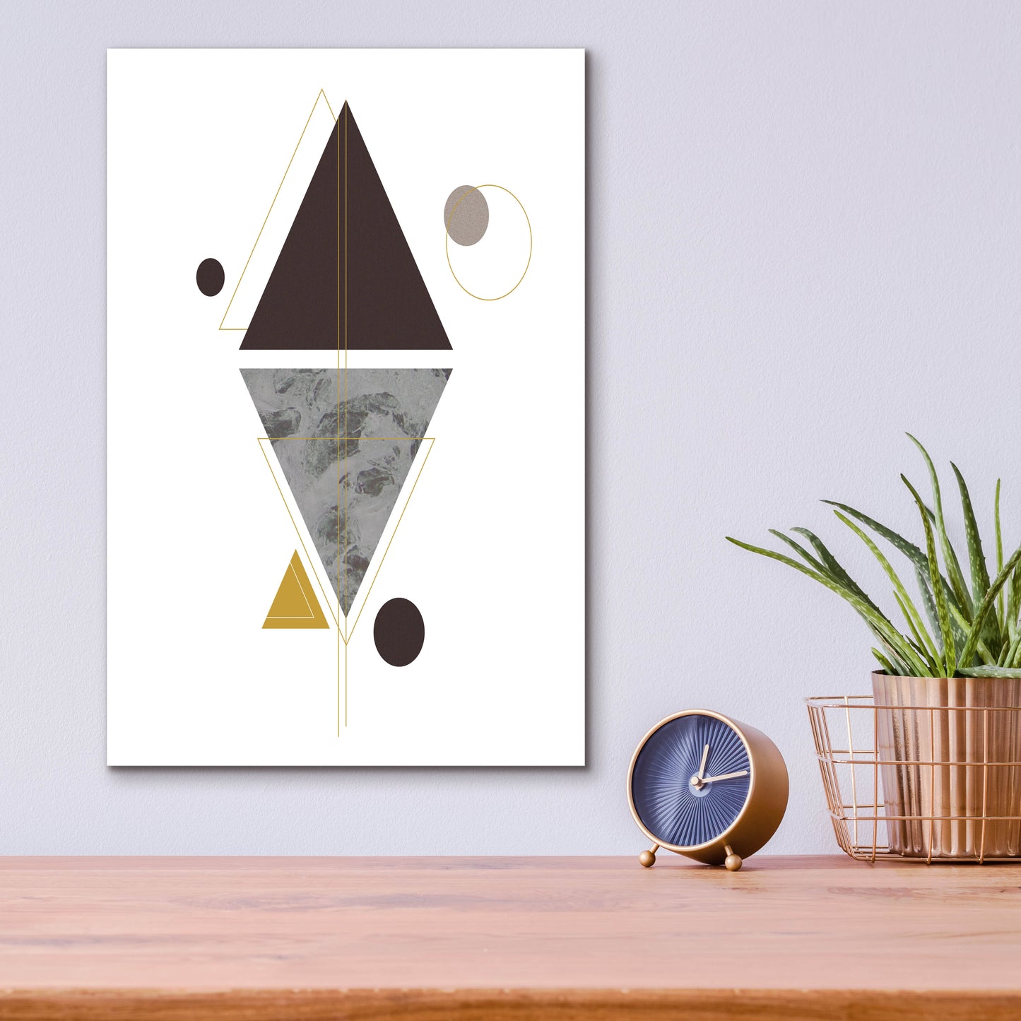 Epic Art 'Deco Black Triangle' by Sabrina Balbuena, Acrylic Glass Wall Art,12x16