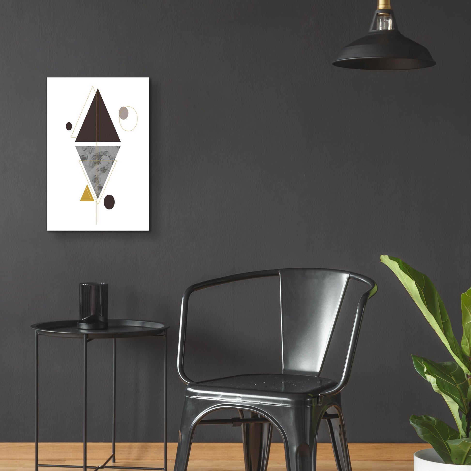 Epic Art 'Deco Black Triangle' by Sabrina Balbuena, Acrylic Glass Wall Art,16x24