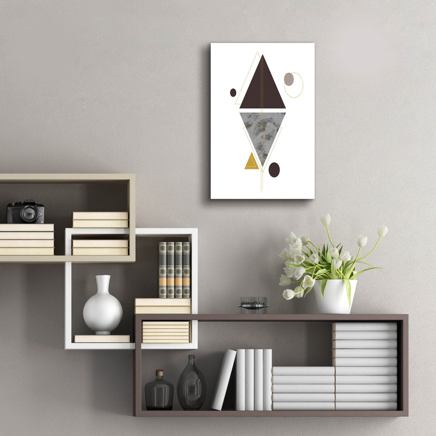 Epic Art 'Deco Black Triangle' by Sabrina Balbuena, Acrylic Glass Wall Art,16x24