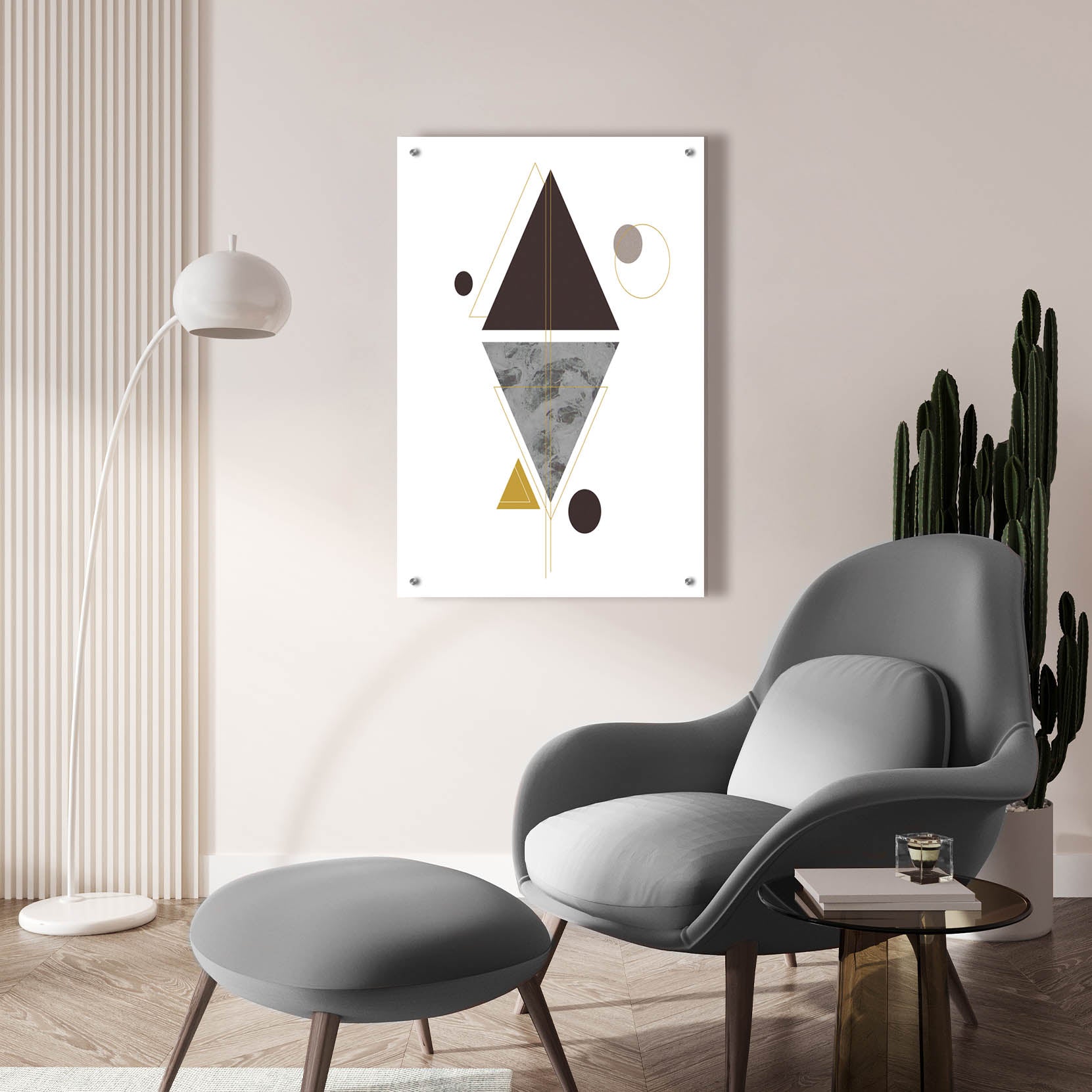 Epic Art 'Deco Black Triangle' by Sabrina Balbuena, Acrylic Glass Wall Art,24x36