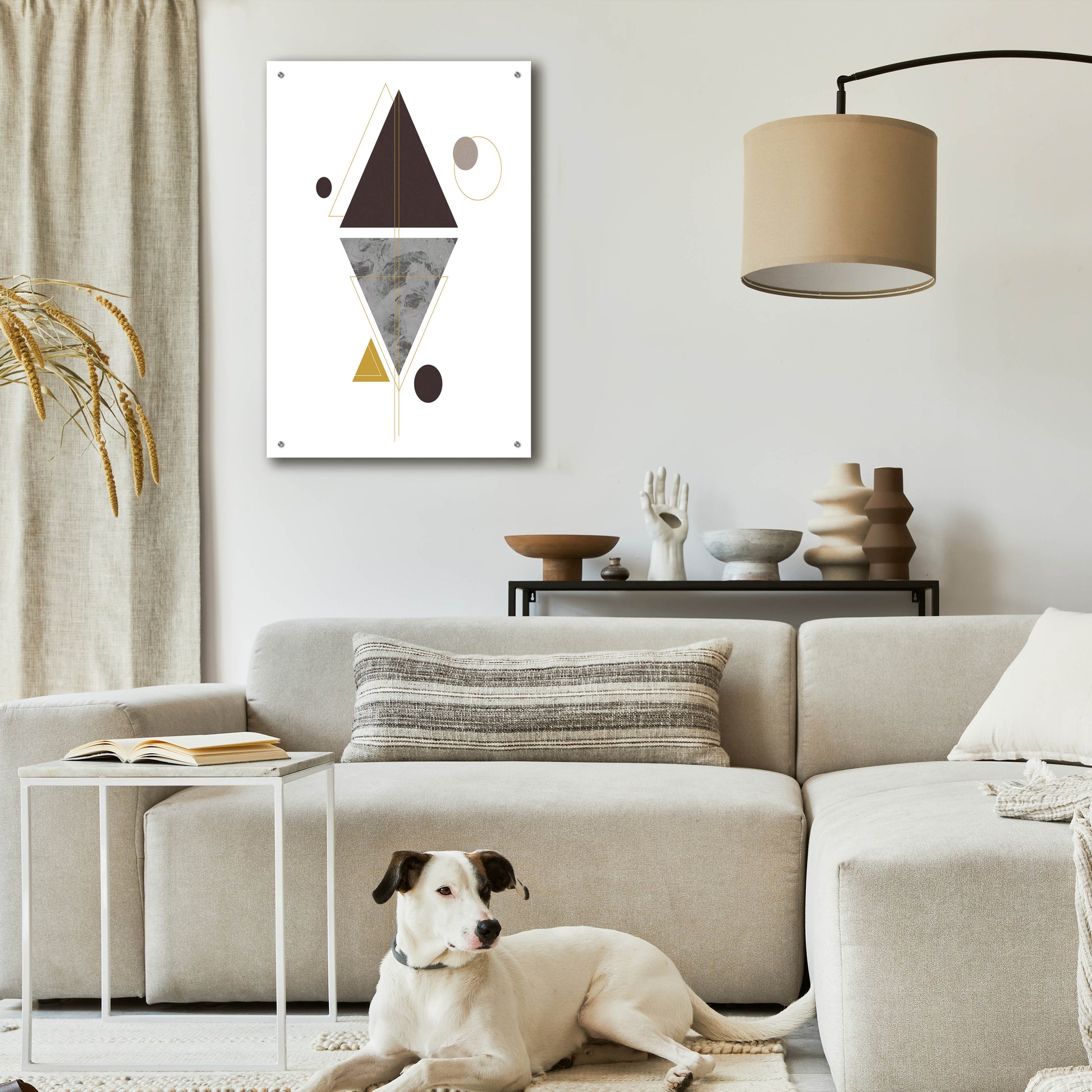 Epic Art 'Deco Black Triangle' by Sabrina Balbuena, Acrylic Glass Wall Art,24x36