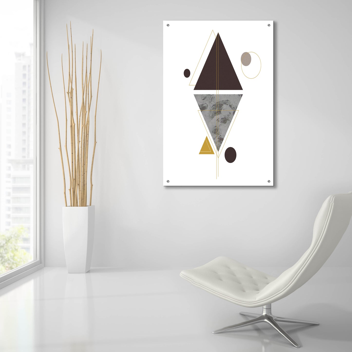 Epic Art 'Deco Black Triangle' by Sabrina Balbuena, Acrylic Glass Wall Art,24x36