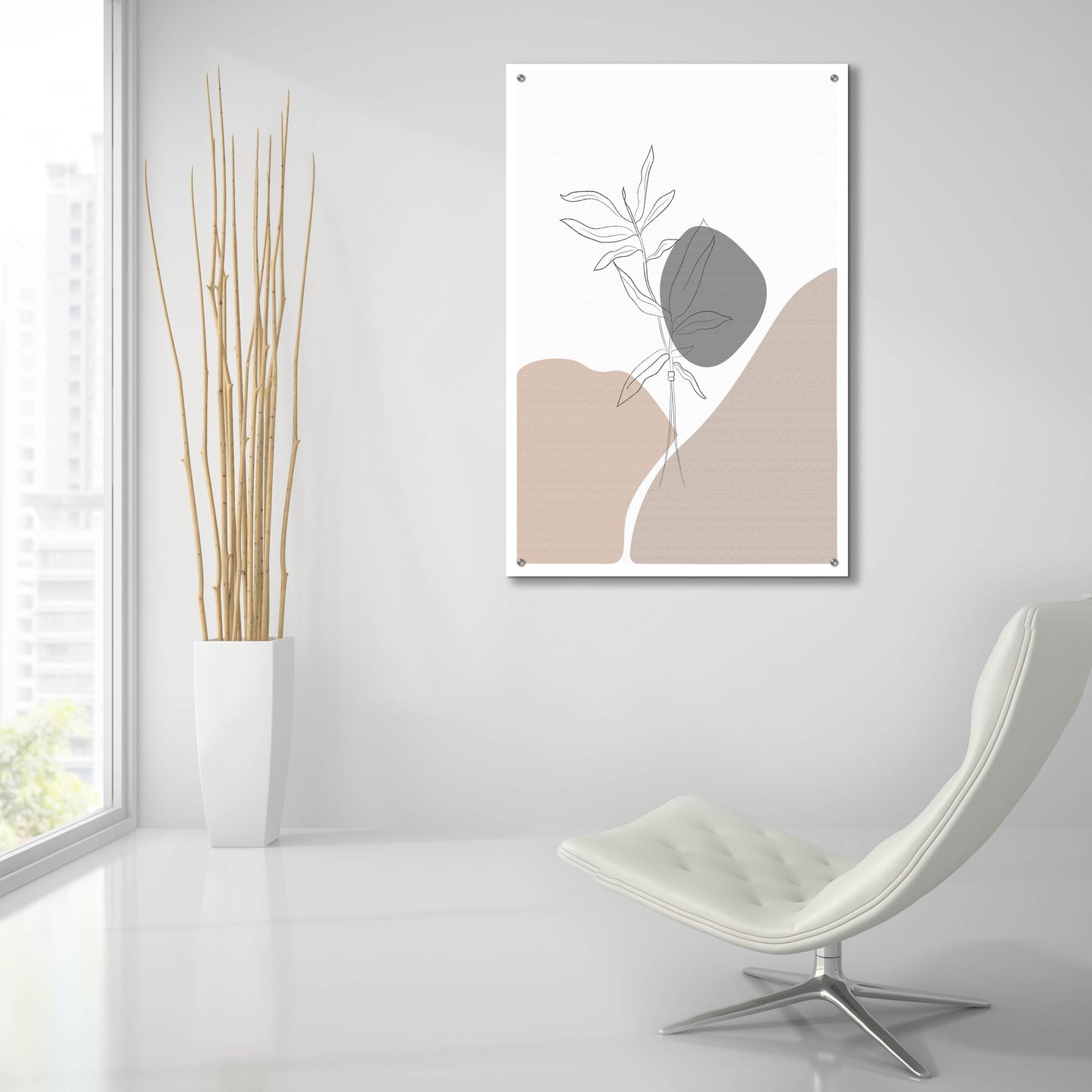 Epic Art 'Abstract Minimal Plants' by Sabrina Balbuena, Acrylic Glass Wall Art,24x36