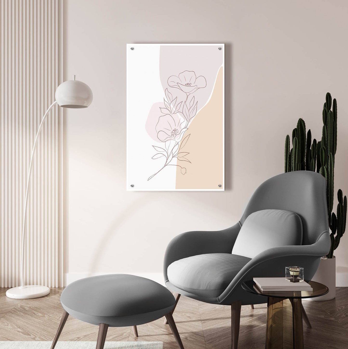 Epic Art 'Abstract Minimal Magnolia' by Sabrina Balbuena, Acrylic Glass Wall Art,24x36