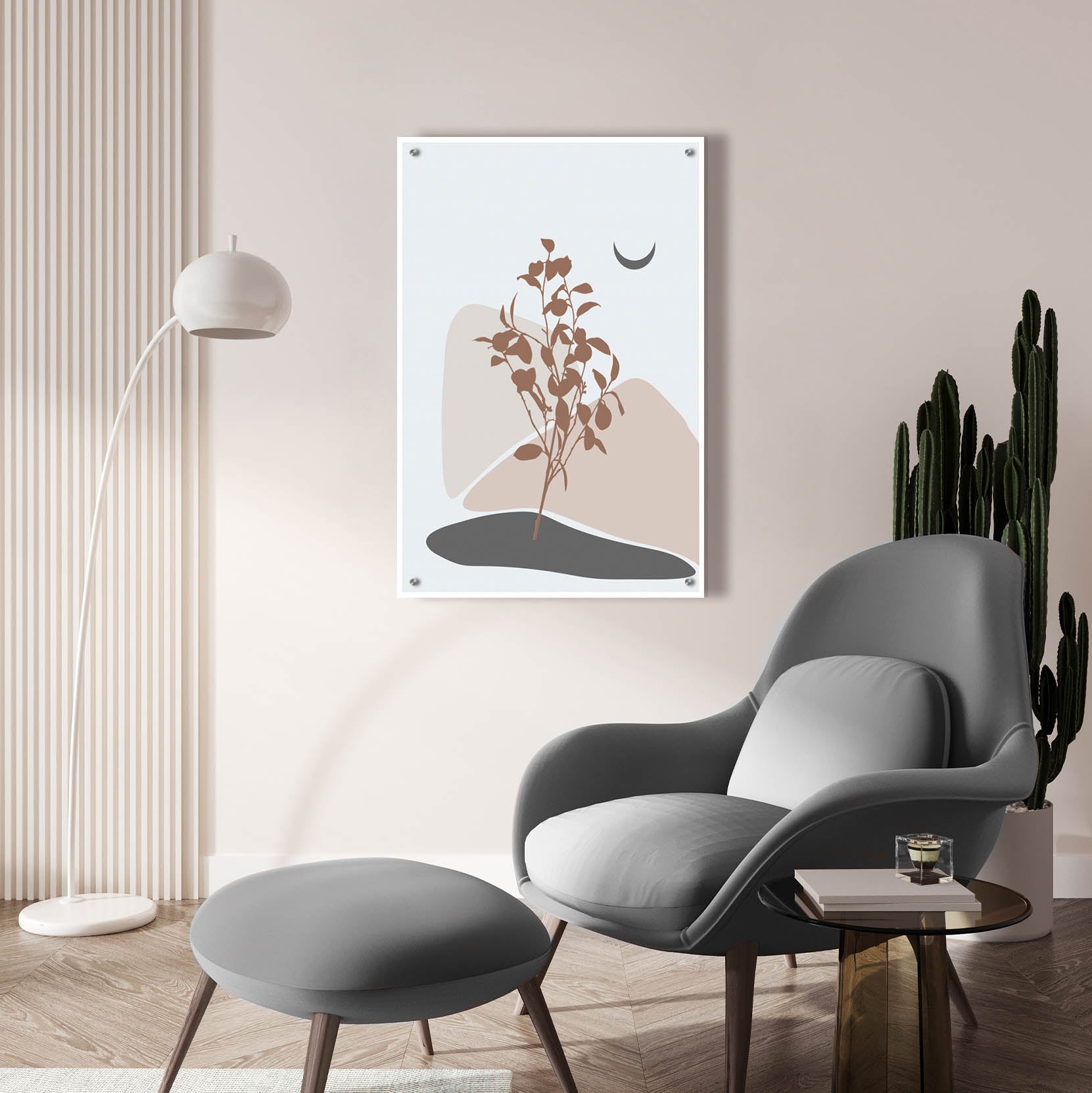 Epic Art 'Abstract Minimal Lemon Tree' by Sabrina Balbuena, Acrylic Glass Wall Art,24x36