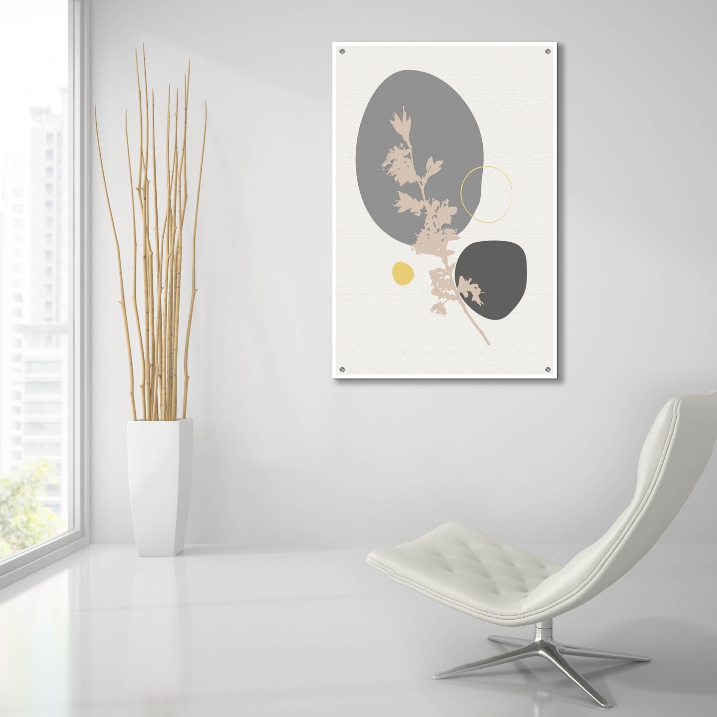 Epic Art 'Abstract Minimal Flourish Branch' by Sabrina Balbuena, Acrylic Glass Wall Art,24x36