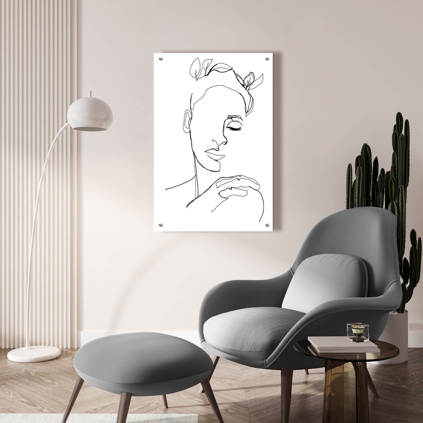 Epic Art 'Linear Woman Portrait' by Sabrina Balbuena, Acrylic Glass Wall Art,24x36