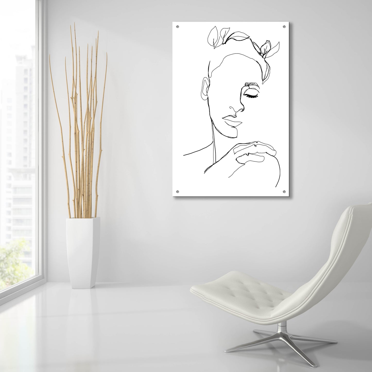 Epic Art 'Linear Woman Portrait' by Sabrina Balbuena, Acrylic Glass Wall Art,24x36