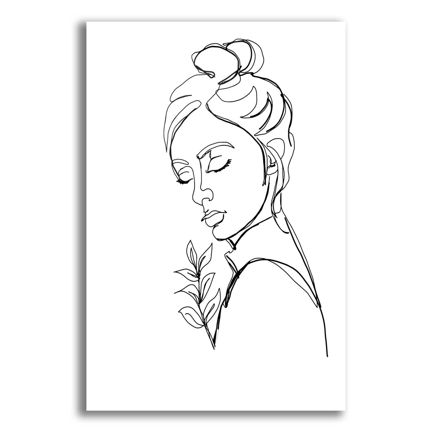 Epic Art 'Linear Meditated Woman Portrait' by Sabrina Balbuena, Acrylic Glass Wall Art,12x16