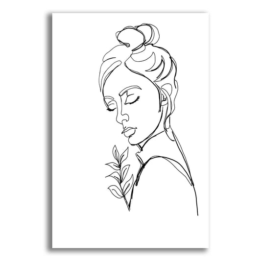 Epic Art 'Linear Meditated Woman Portrait' by Sabrina Balbuena, Acrylic Glass Wall Art