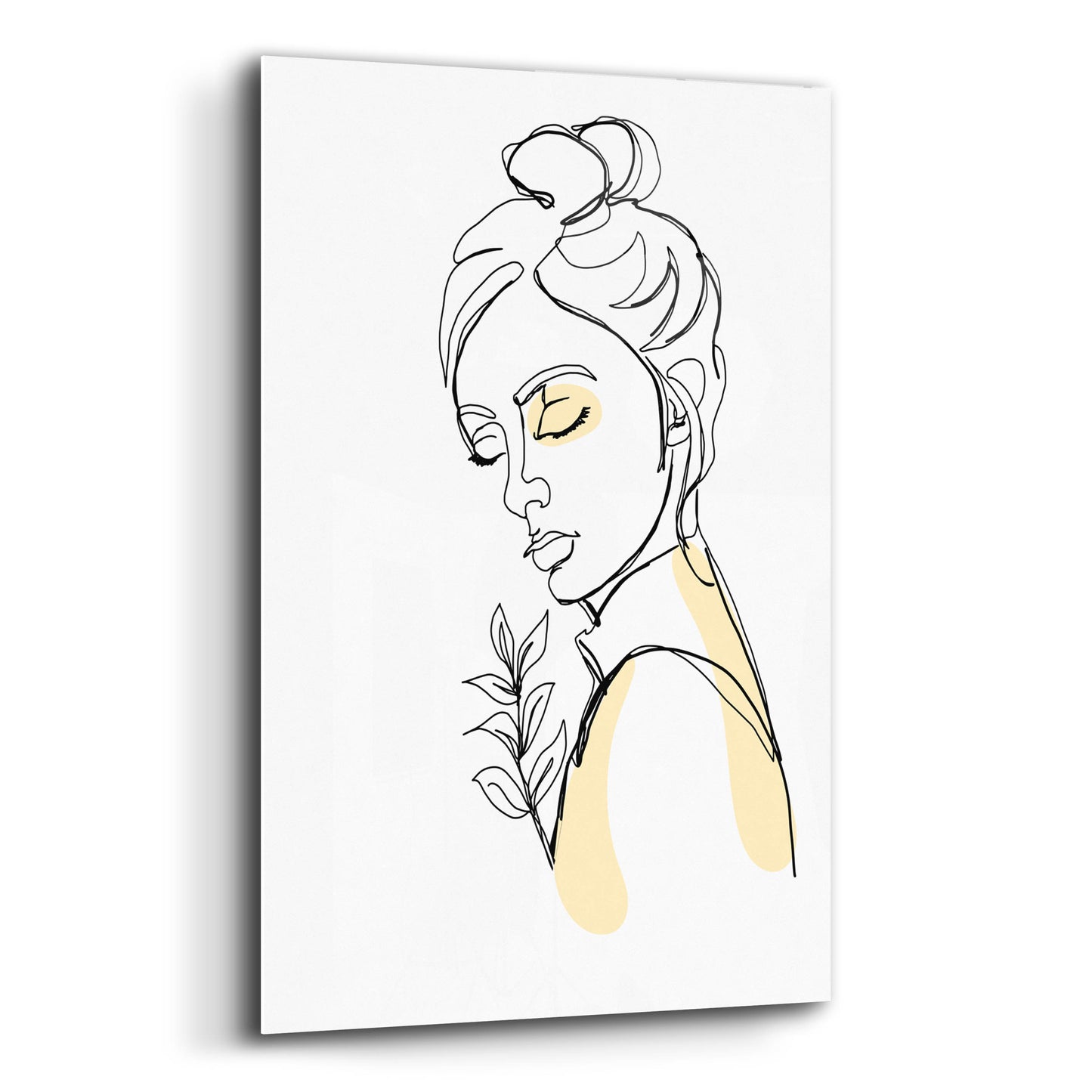 Epic Art 'Linear Meditated Woman Portrait 2' by Sabrina Balbuena, Acrylic Glass Wall Art,12x16