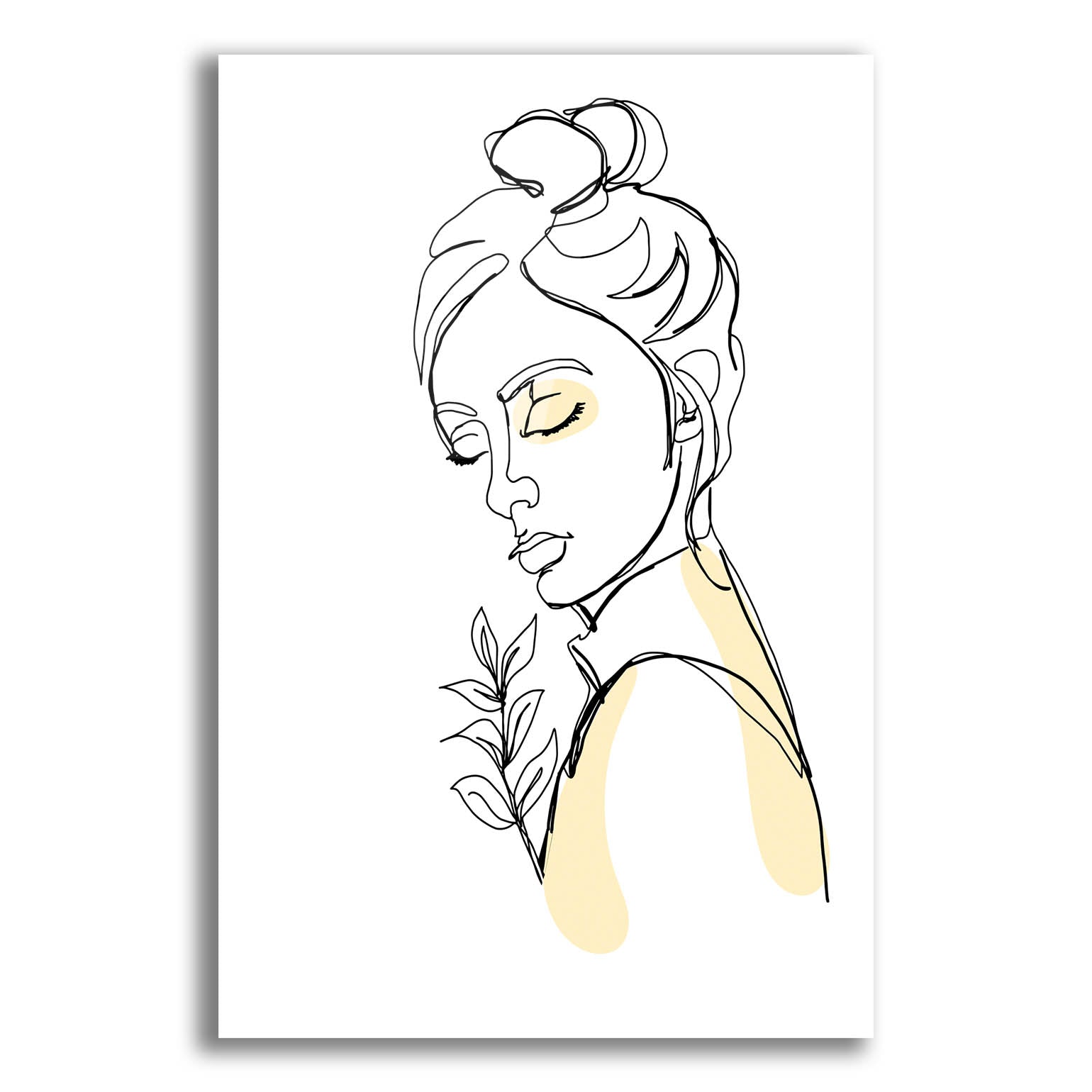 Epic Art 'Linear Meditated Woman Portrait 2' by Sabrina Balbuena, Acrylic Glass Wall Art,12x16