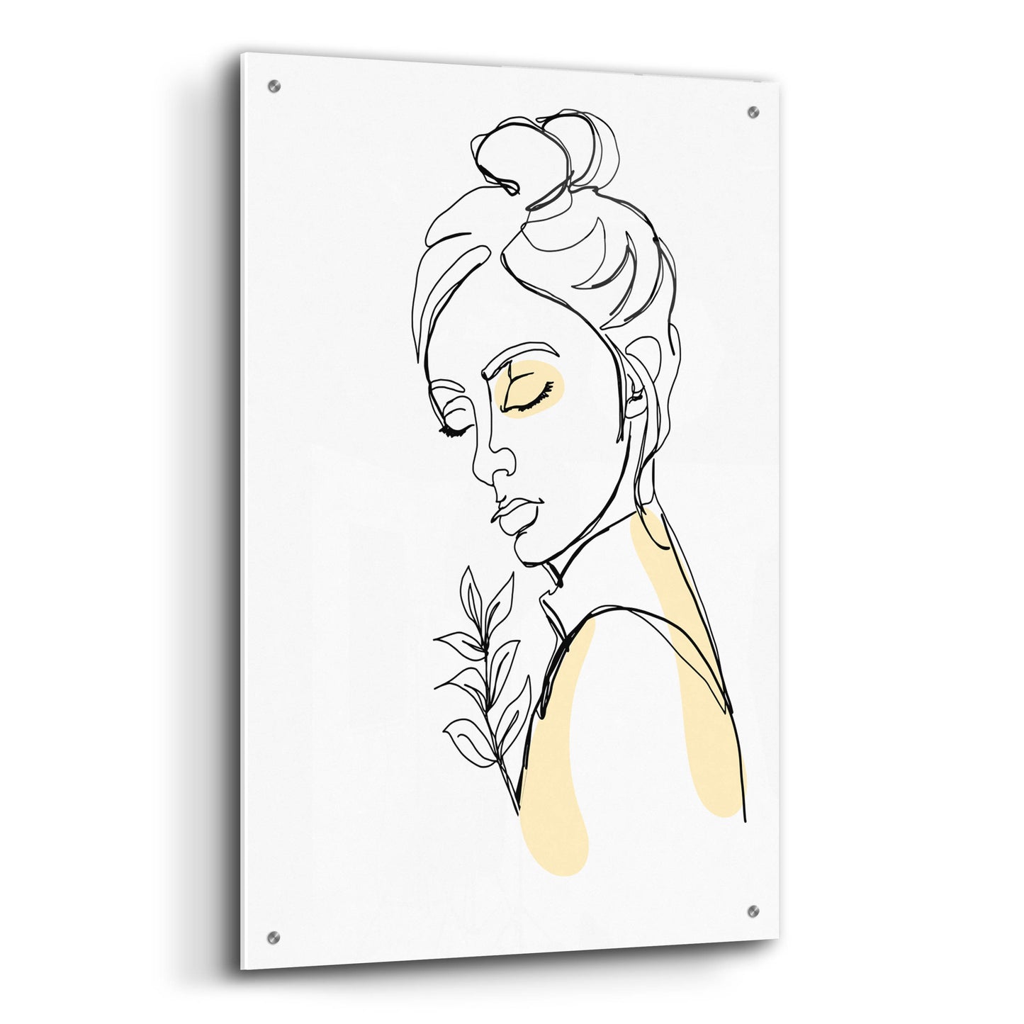 Epic Art 'Linear Meditated Woman Portrait 2' by Sabrina Balbuena, Acrylic Glass Wall Art,24x36