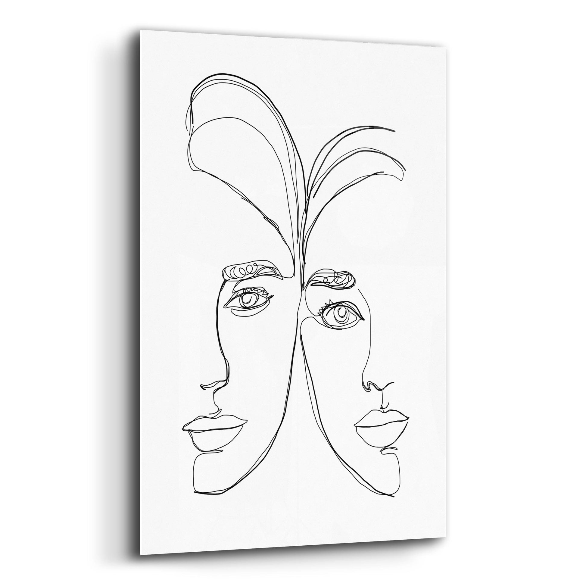 Epic Art 'Linear Couple Women Portrait' by Sabrina Balbuena, Acrylic Glass Wall Art,12x16