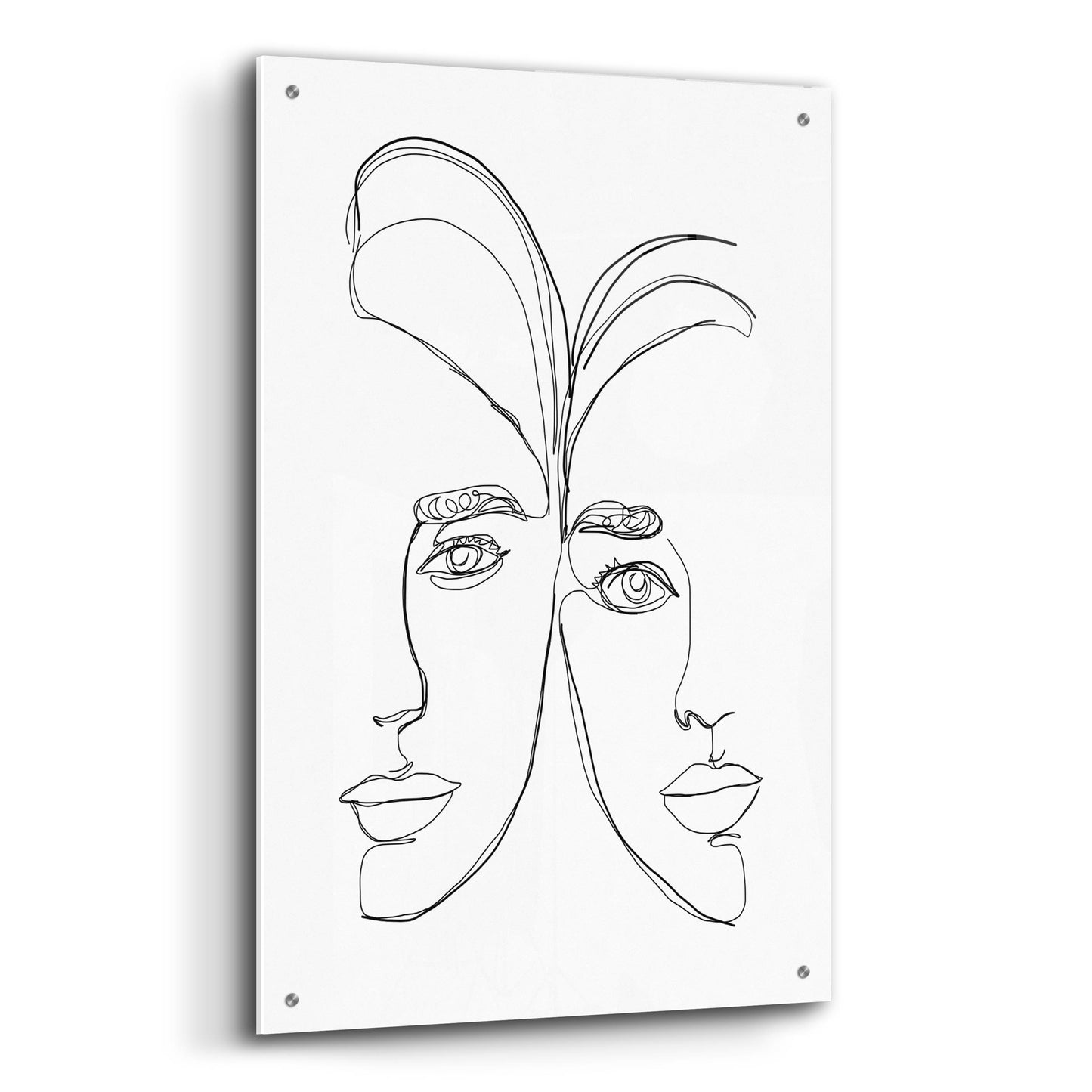 Epic Art 'Linear Couple Women Portrait' by Sabrina Balbuena, Acrylic Glass Wall Art,24x36