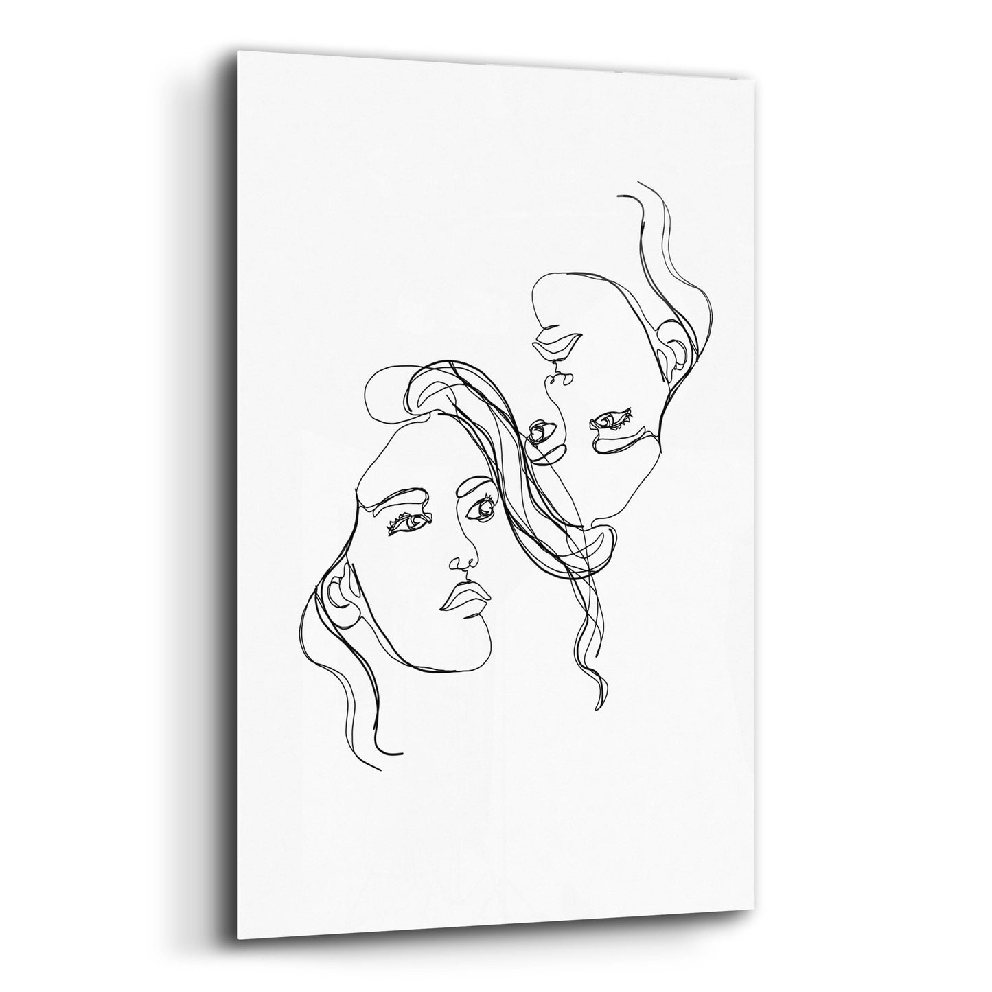 Epic Art 'Linear Gemini Women Portrait' by Sabrina Balbuena, Acrylic Glass Wall Art,12x16