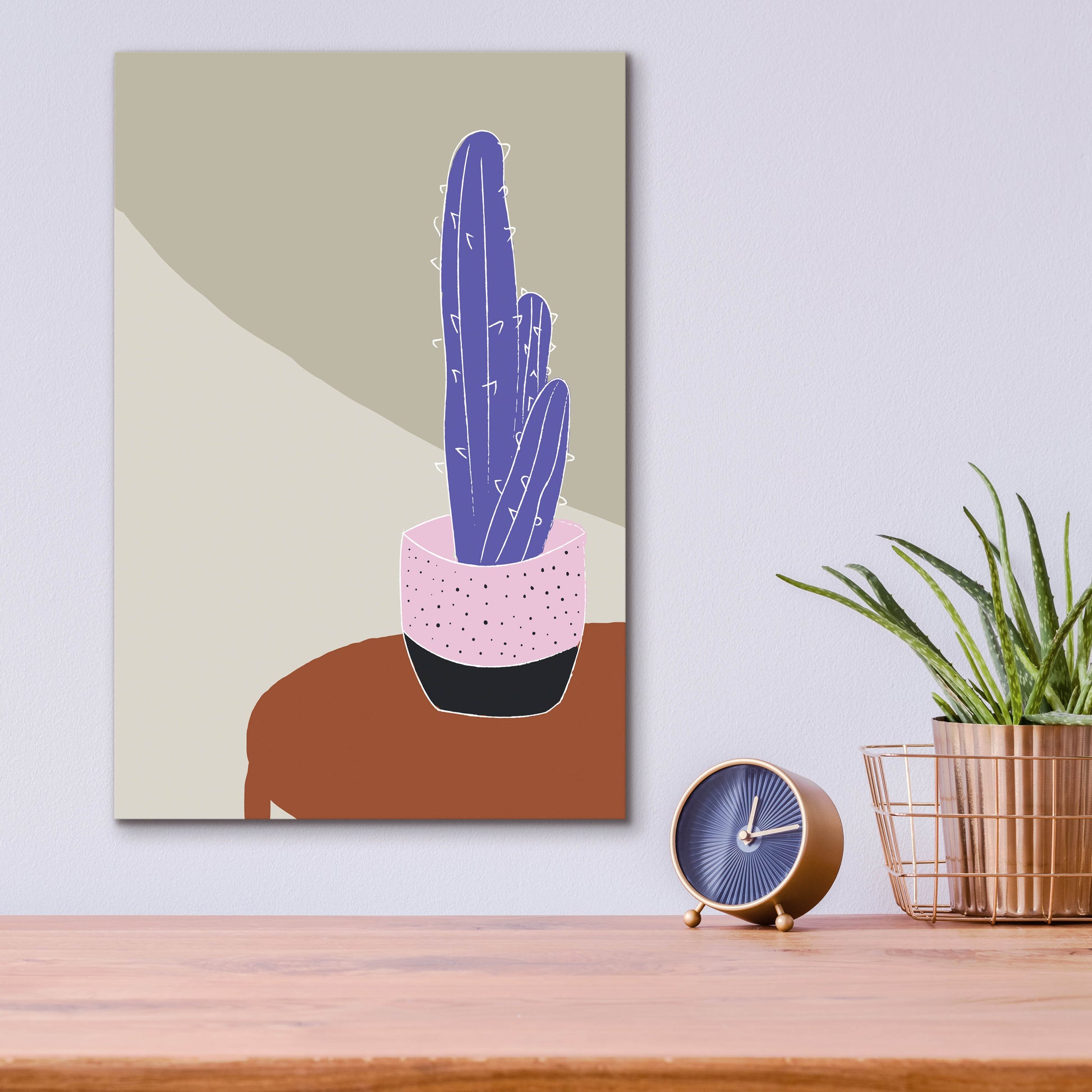 Epic Art 'Cactus On A Pot Hot And Cold Trend' by Sabrina Balbuena, Acrylic Glass Wall Art,12x16