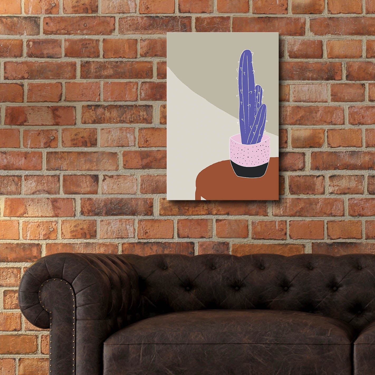 Epic Art 'Cactus On A Pot Hot And Cold Trend' by Sabrina Balbuena, Acrylic Glass Wall Art,16x24