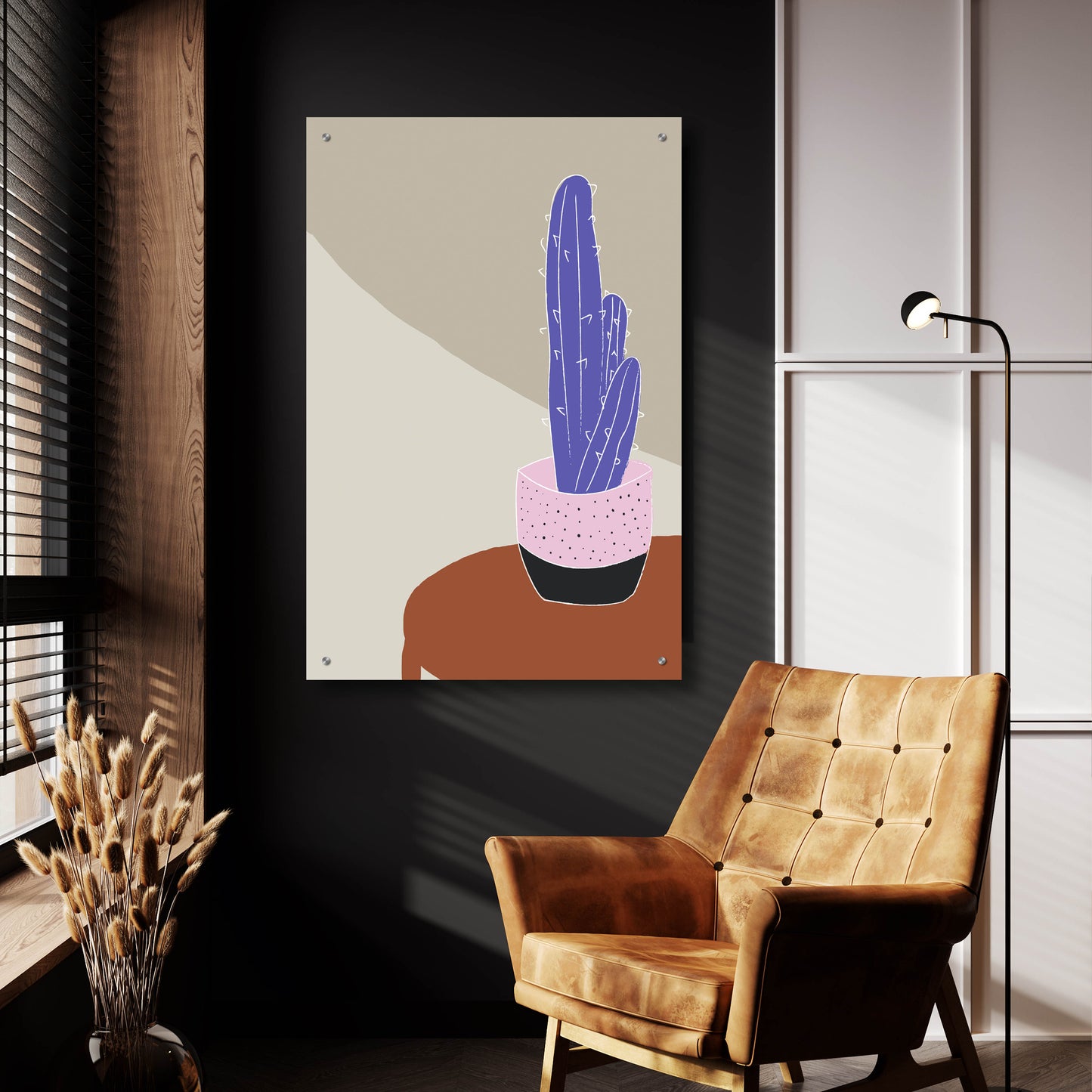 Epic Art 'Cactus On A Pot Hot And Cold Trend' by Sabrina Balbuena, Acrylic Glass Wall Art,24x36