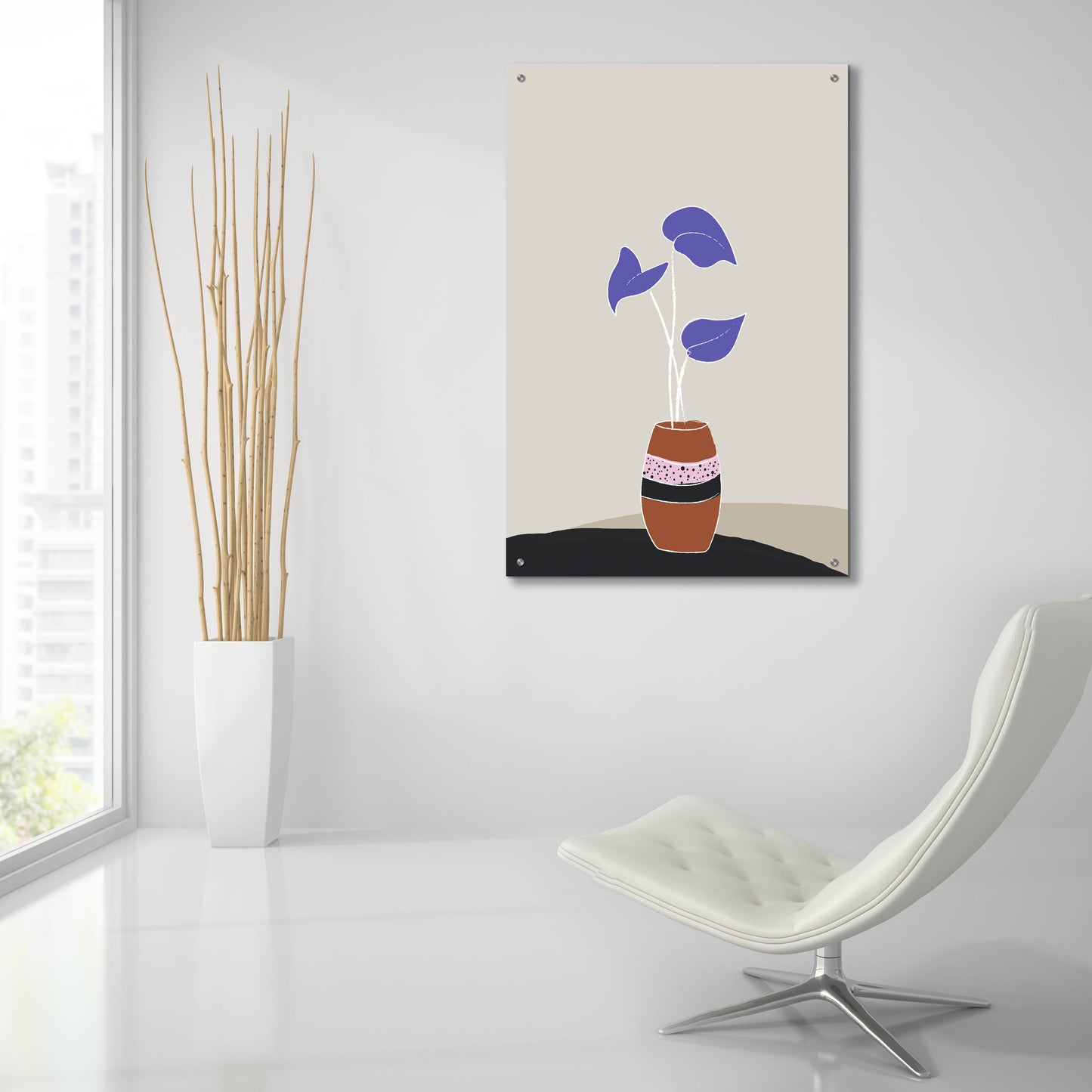 Epic Art 'Plant On A Pot Hot And Cold Trend' by Sabrina Balbuena, Acrylic Glass Wall Art,24x36