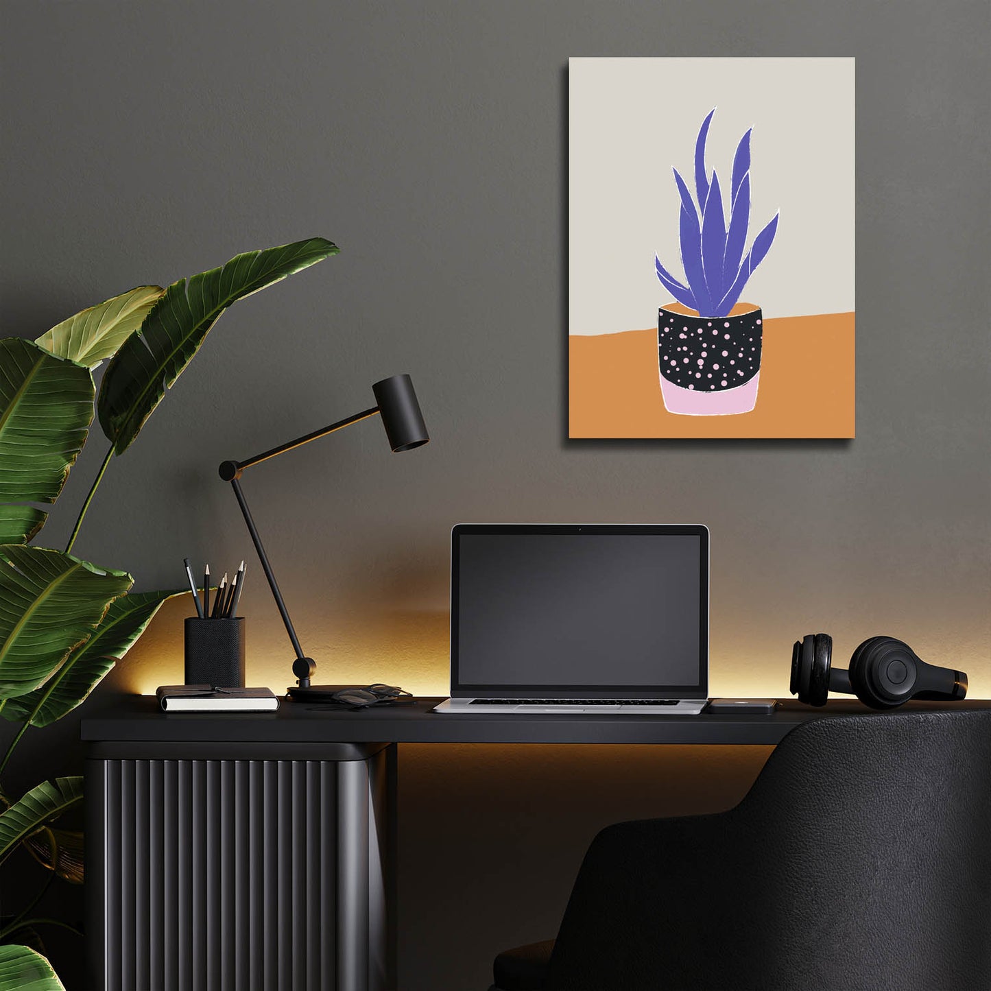 Epic Art 'Tropical Plant On A Pot Hot And Cold Trend' by Sabrina Balbuena, Acrylic Glass Wall Art,12x16