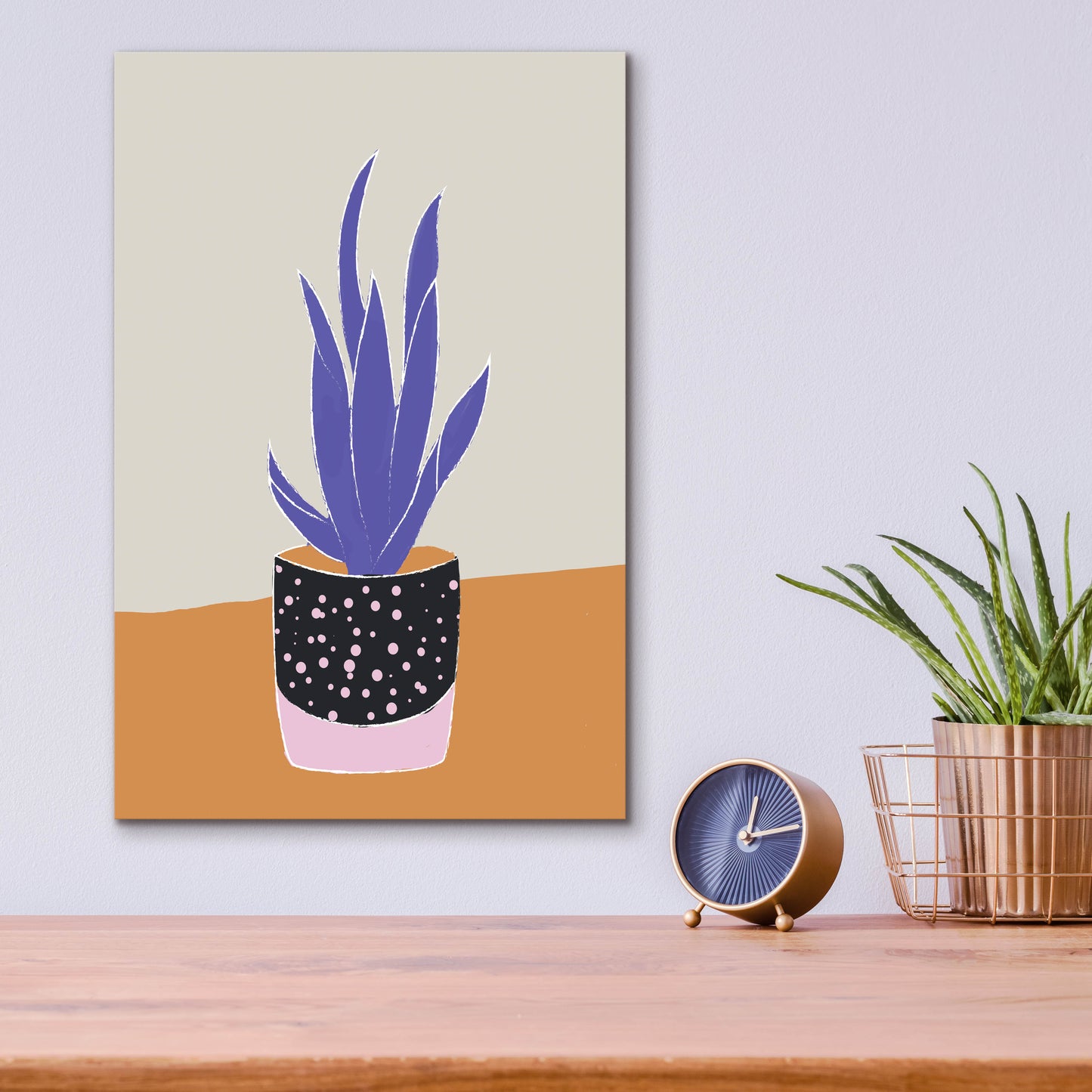 Epic Art 'Tropical Plant On A Pot Hot And Cold Trend' by Sabrina Balbuena, Acrylic Glass Wall Art,12x16