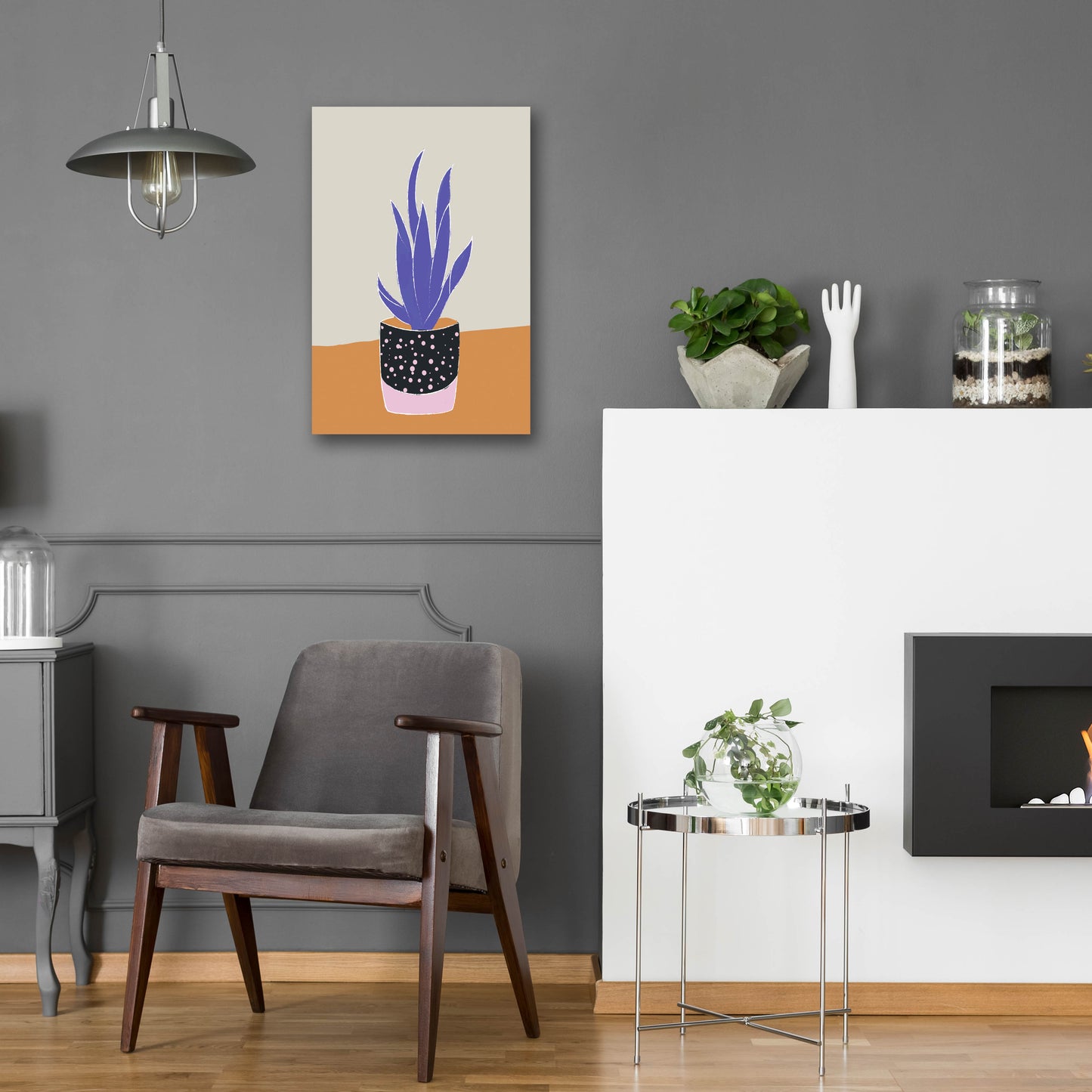 Epic Art 'Tropical Plant On A Pot Hot And Cold Trend' by Sabrina Balbuena, Acrylic Glass Wall Art,16x24