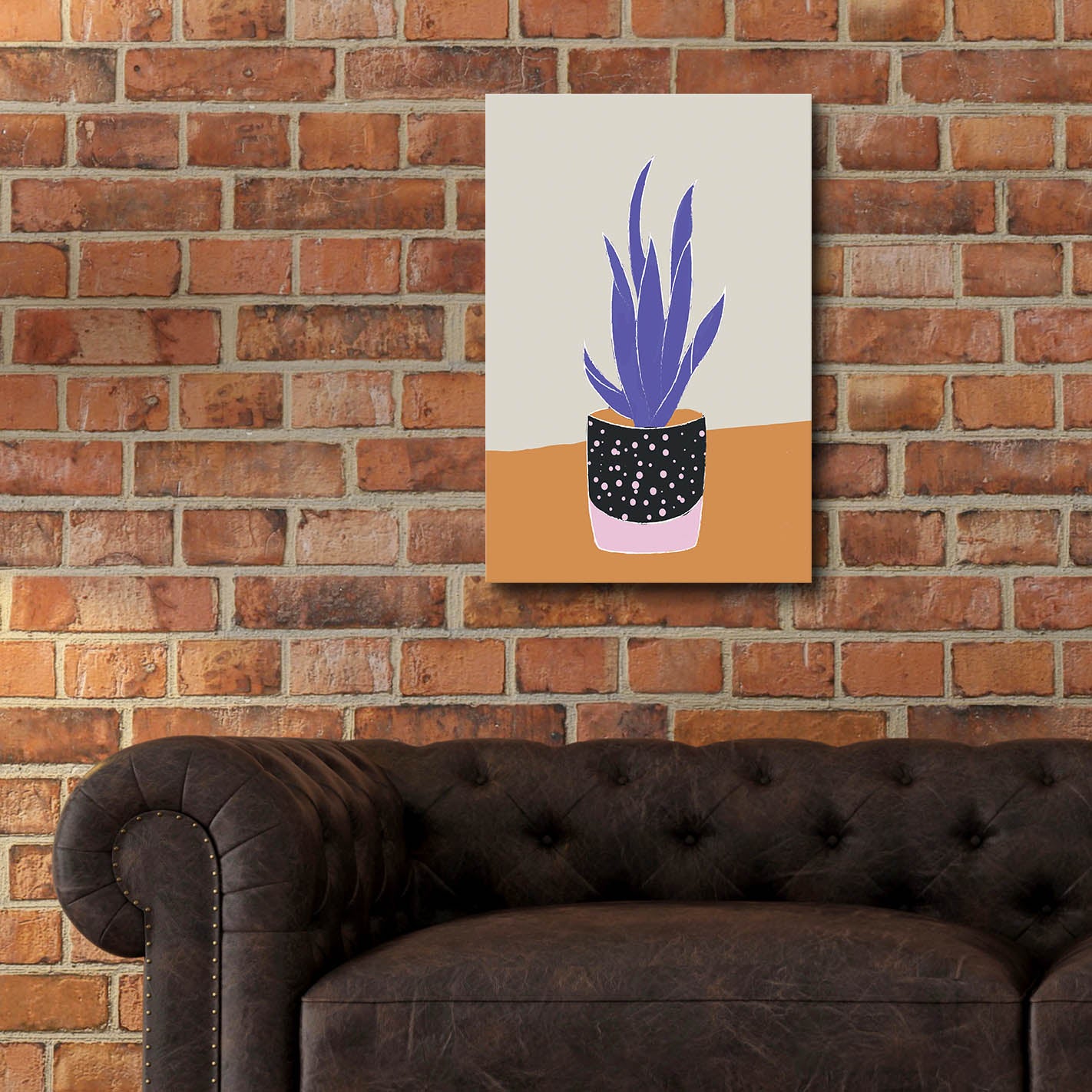 Epic Art 'Tropical Plant On A Pot Hot And Cold Trend' by Sabrina Balbuena, Acrylic Glass Wall Art,16x24