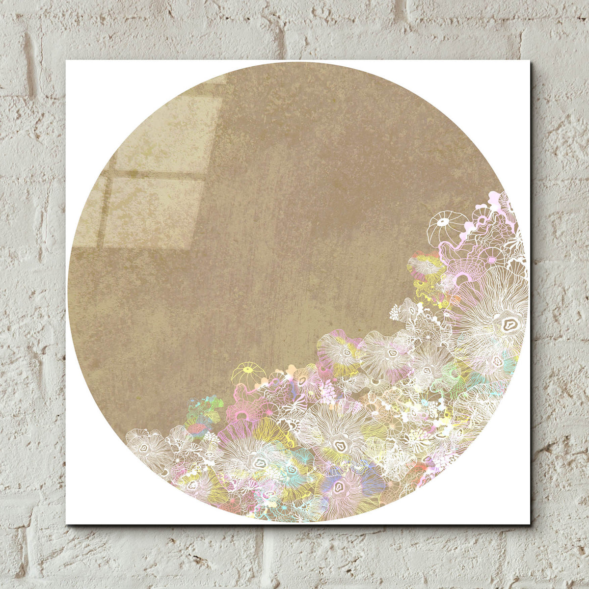 Epic Art 'Surf And Sand Corals' by Sabrina Balbuena, Acrylic Glass Wall Art,12x12
