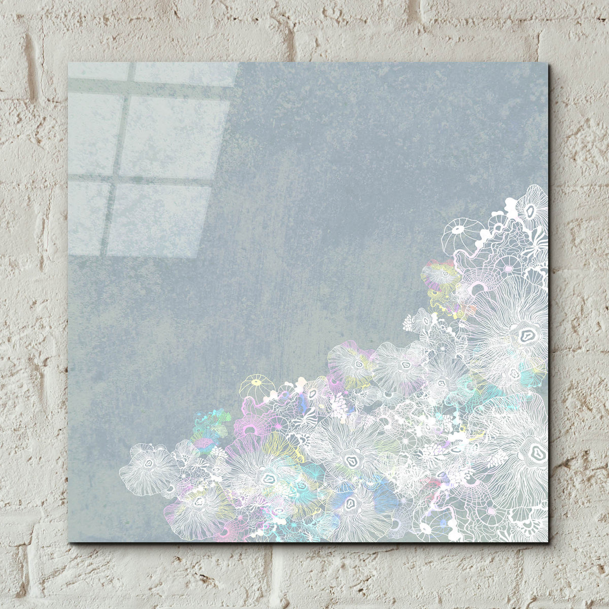 Epic Art 'Surf And Sand Corals 2' by Sabrina Balbuena, Acrylic Glass Wall Art,12x12