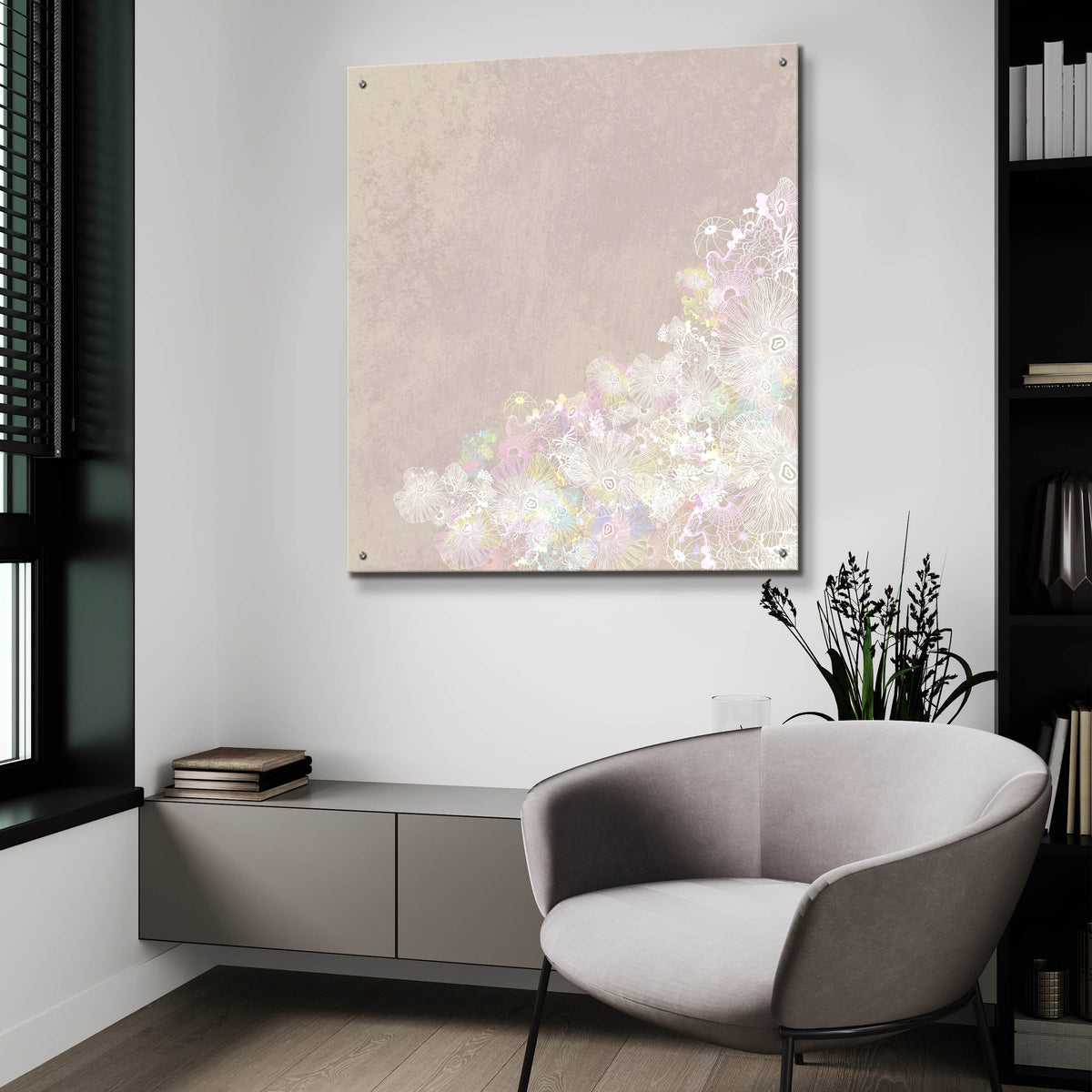 Epic Art 'Surf And Sand Corals 4' by Sabrina Balbuena, Acrylic Glass Wall Art,36x36