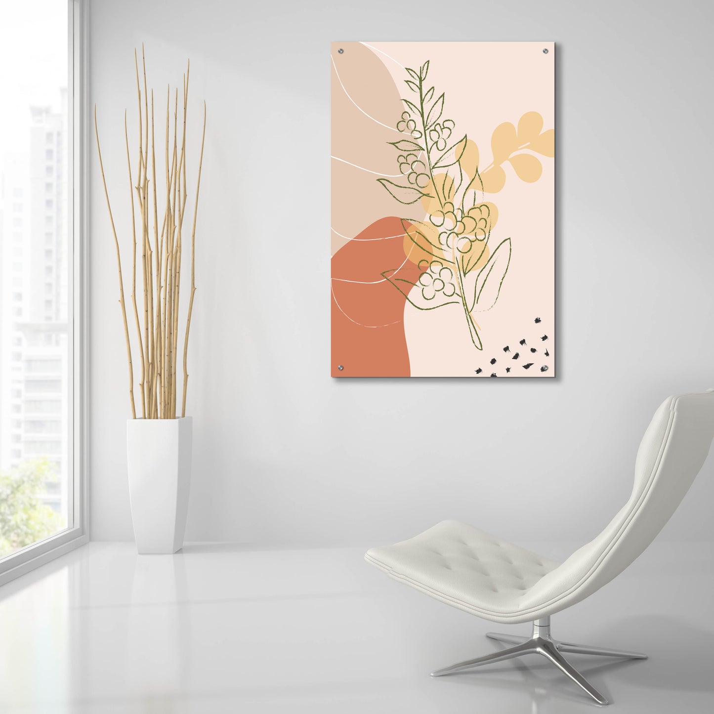 Epic Art 'Coffee Branch Abstract Shapes' by Sabrina Balbuena, Acrylic Glass Wall Art,24x36