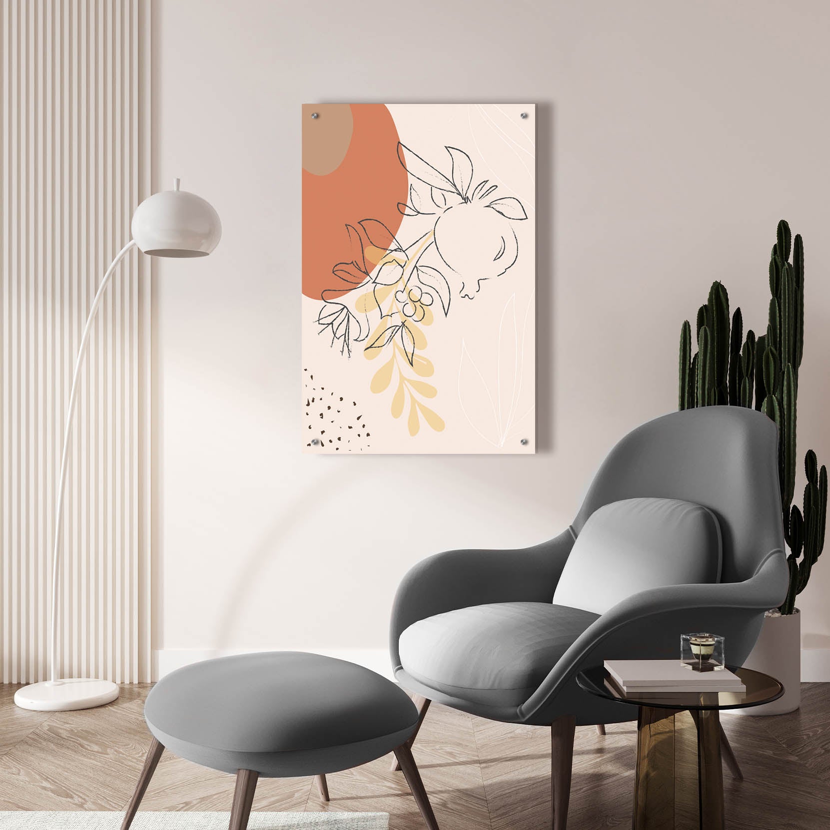 Epic Art 'Tropical Fruit Branch Abstract Shapes' by Sabrina Balbuena, Acrylic Glass Wall Art,24x36