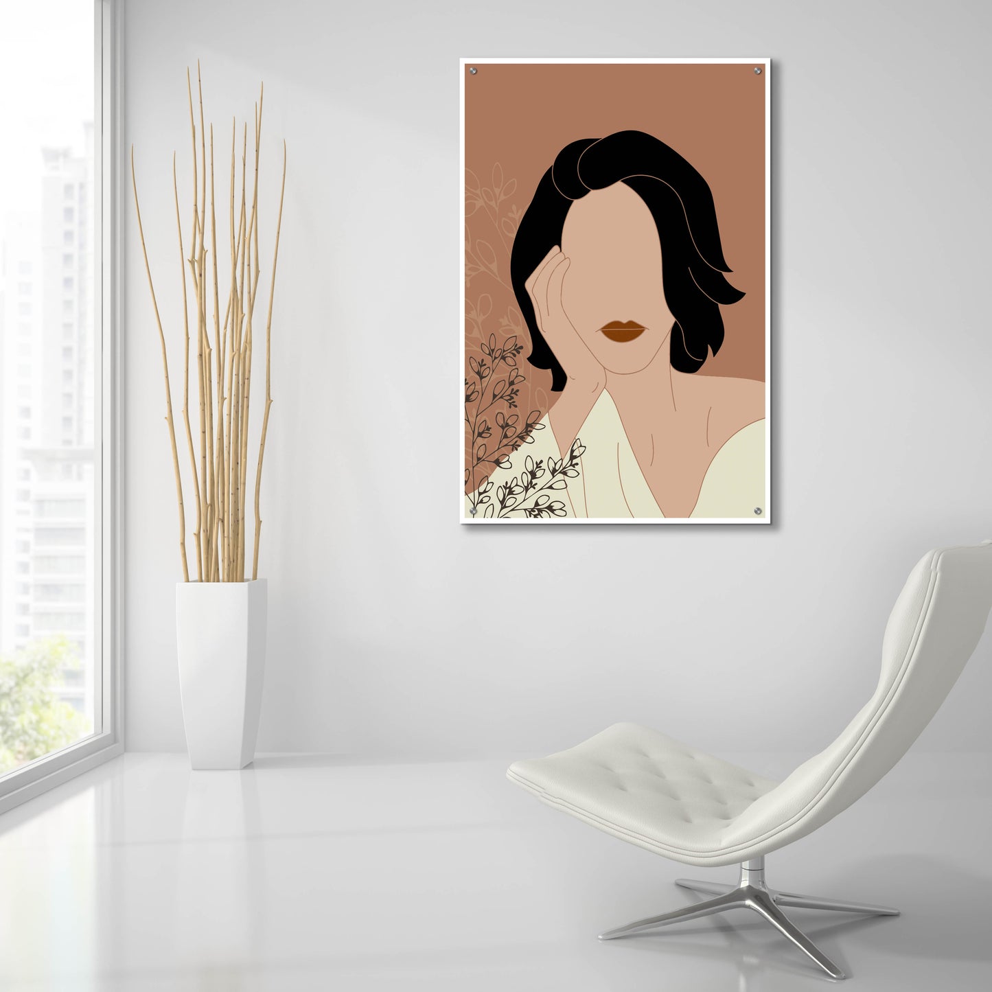 Epic Art 'Simple Woman Portrait' by Sabrina Balbuena, Acrylic Glass Wall Art,24x36