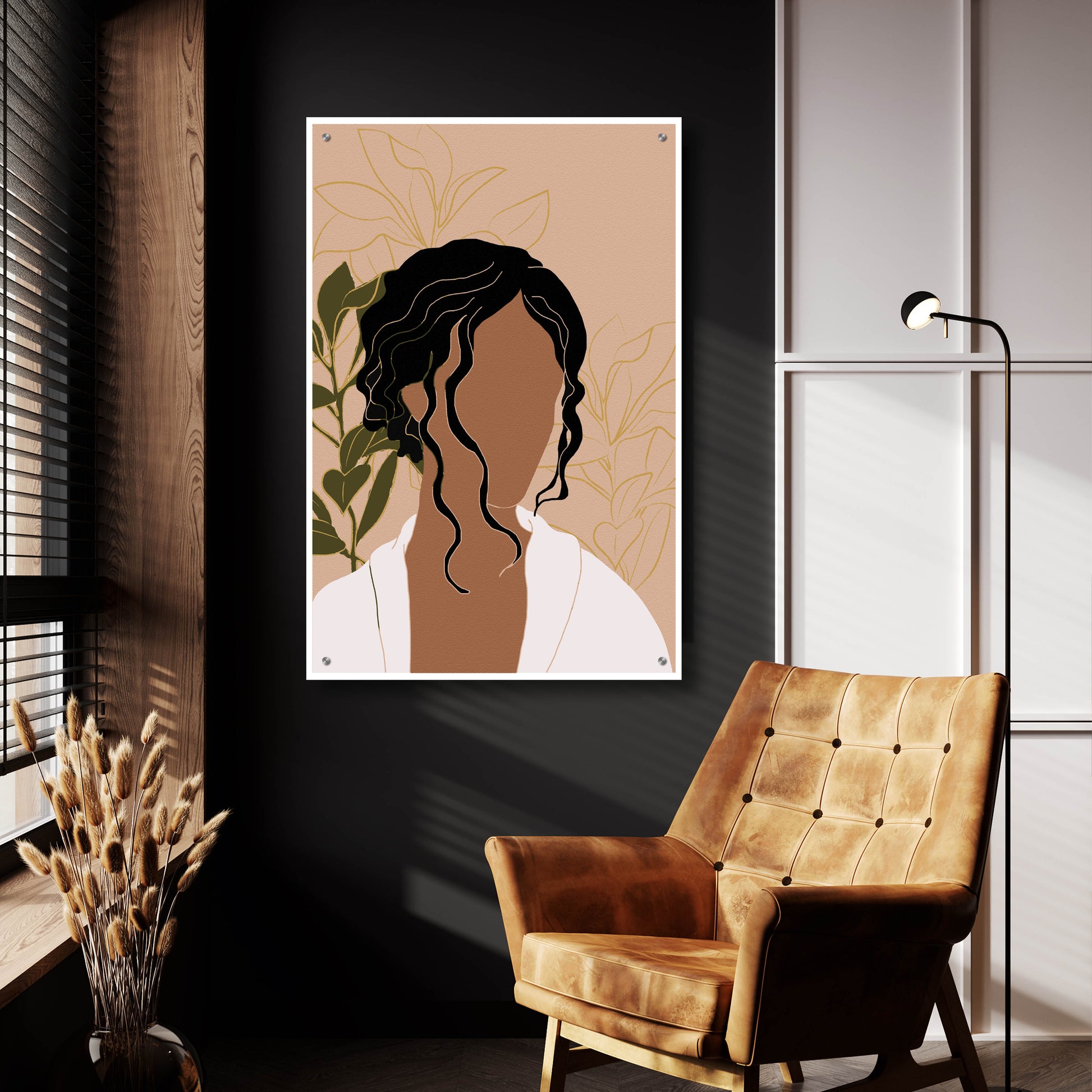 Epic Art 'Simple Woman Tropical Portrait' by Sabrina Balbuena, Acrylic Glass Wall Art,24x36