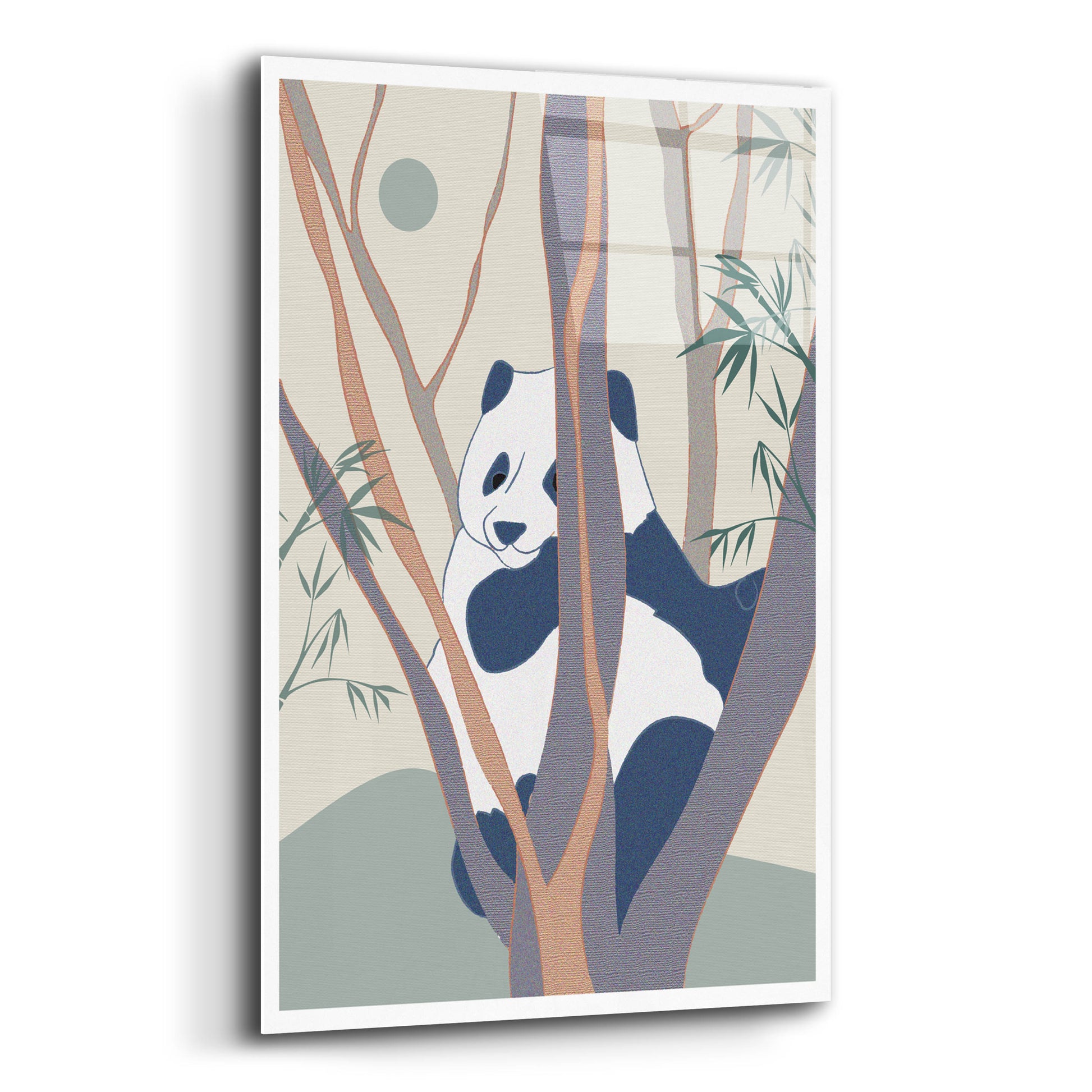 Epic Art 'Japanese Art Panda On Top Of The Tree' by Sabrina Balbuena, Acrylic Glass Wall Art,12x16