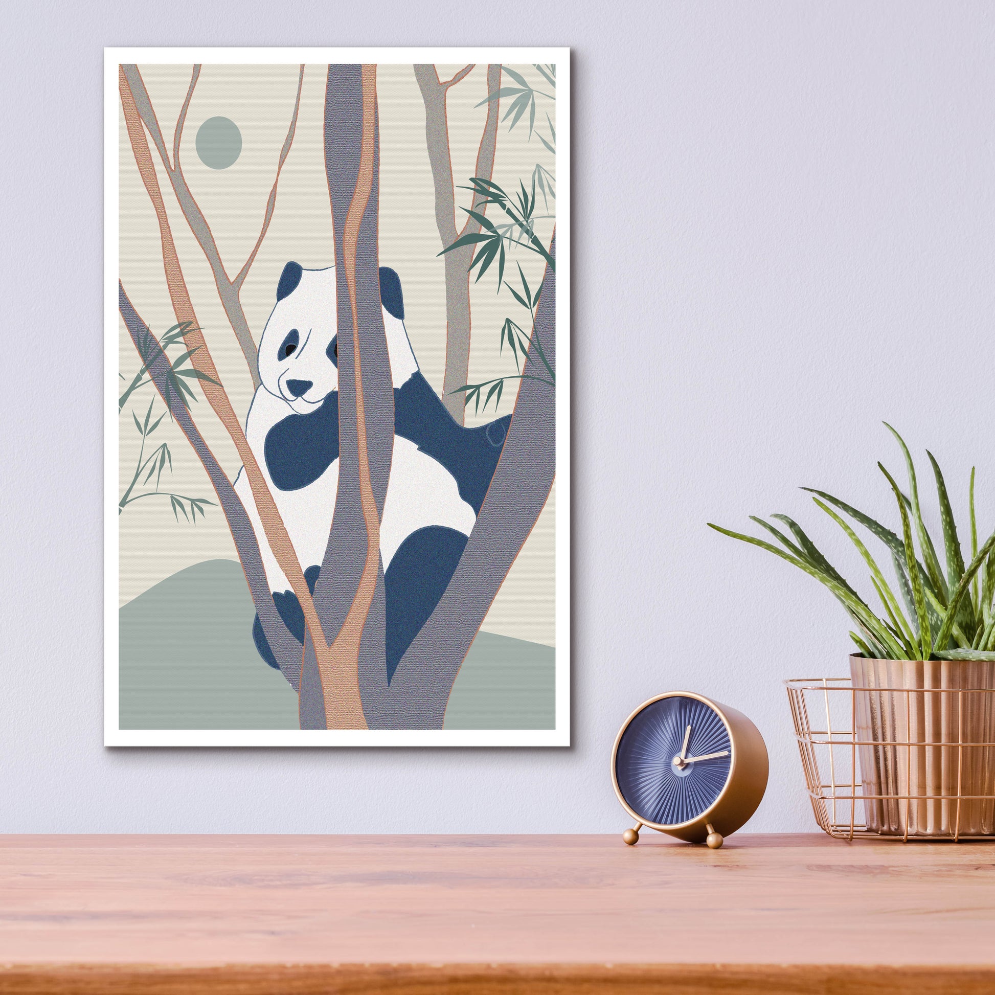 Epic Art 'Japanese Art Panda On Top Of The Tree' by Sabrina Balbuena, Acrylic Glass Wall Art,12x16