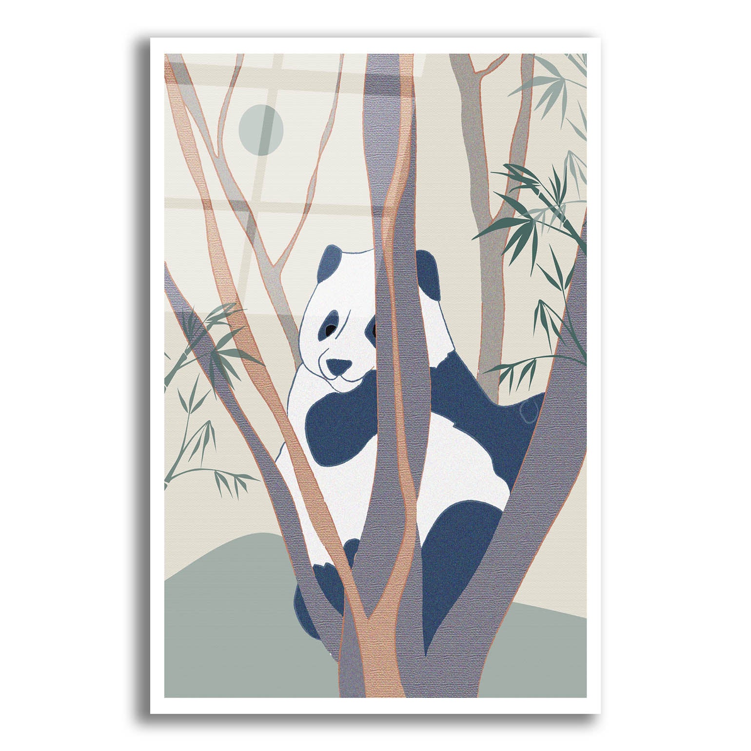 Epic Art 'Japanese Art Panda On Top Of The Tree' by Sabrina Balbuena, Acrylic Glass Wall Art,12x16