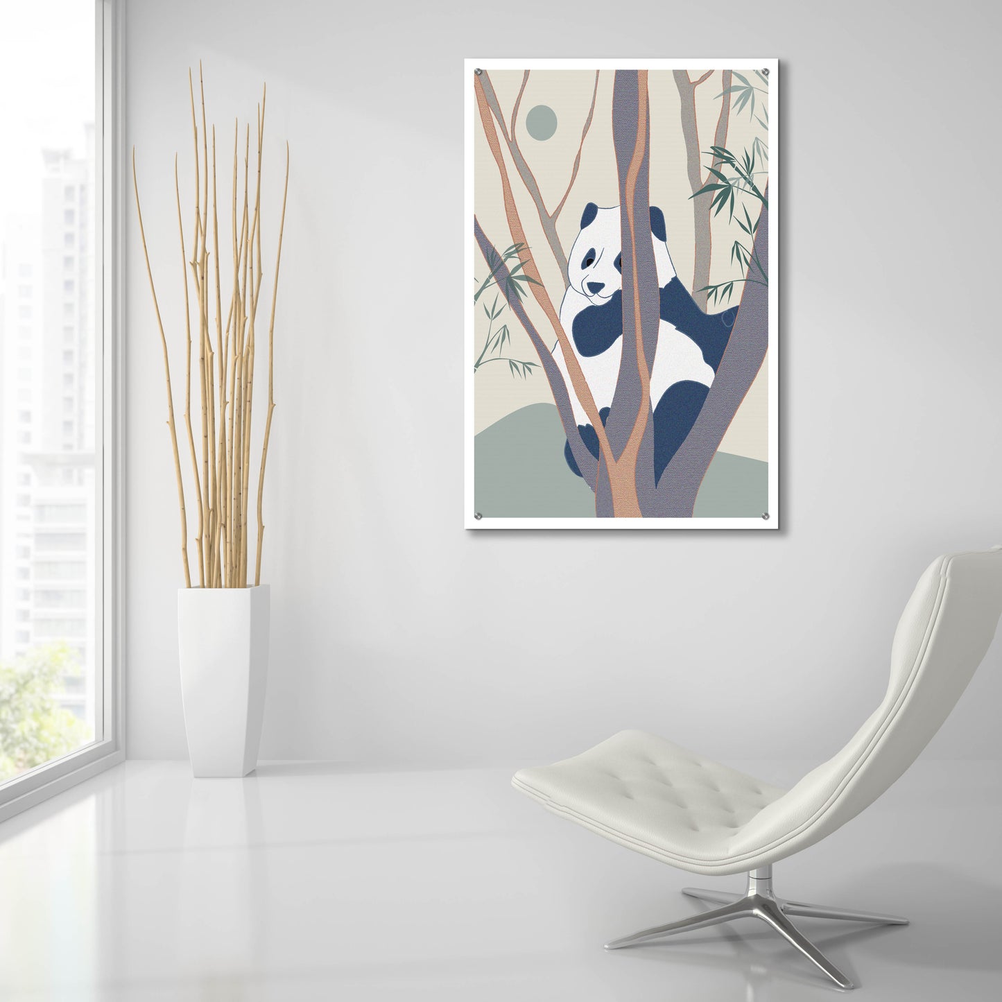 Epic Art 'Japanese Art Panda On Top Of The Tree' by Sabrina Balbuena, Acrylic Glass Wall Art,24x36