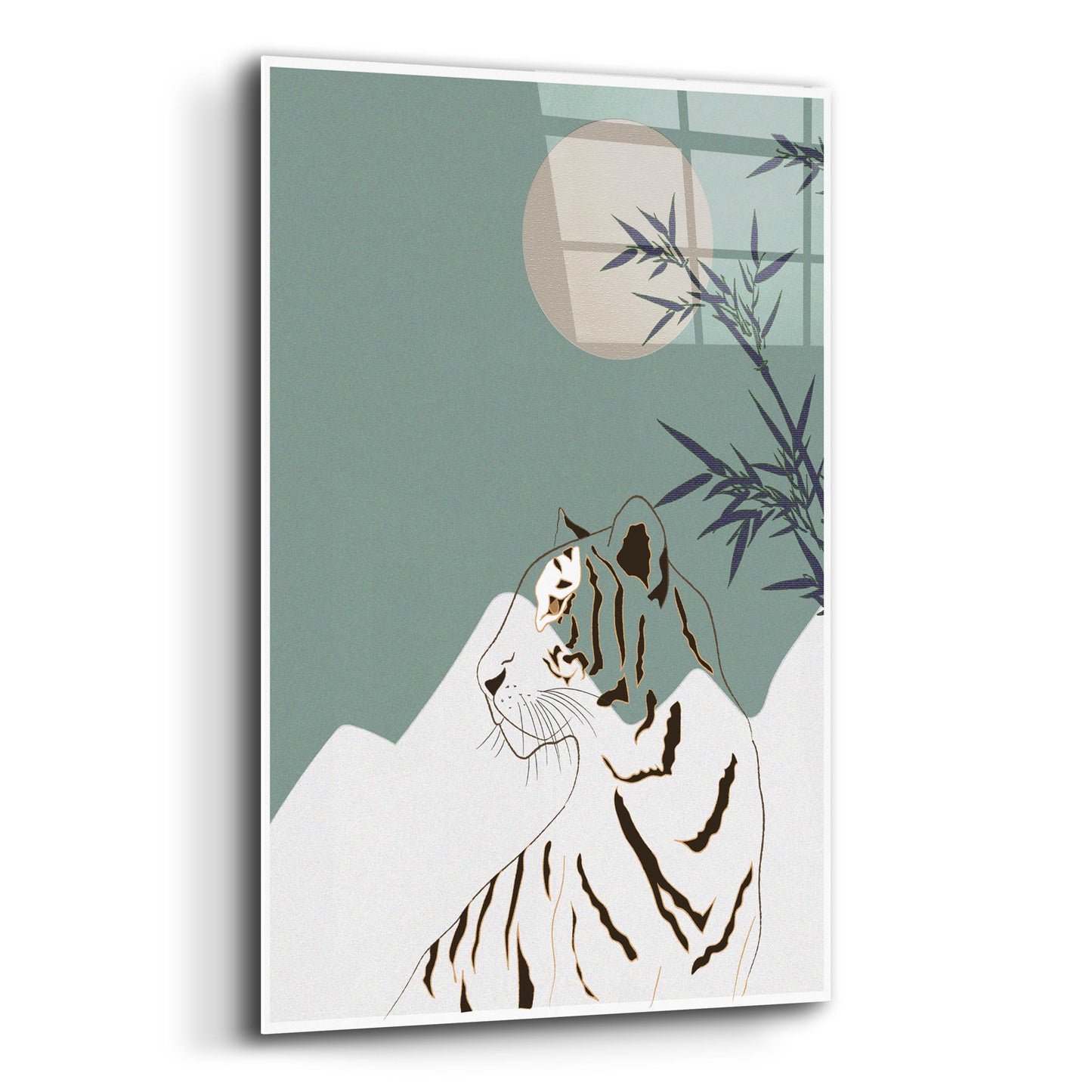 Epic Art 'Japanese Art White Tiger' by Sabrina Balbuena, Acrylic Glass Wall Art,12x16