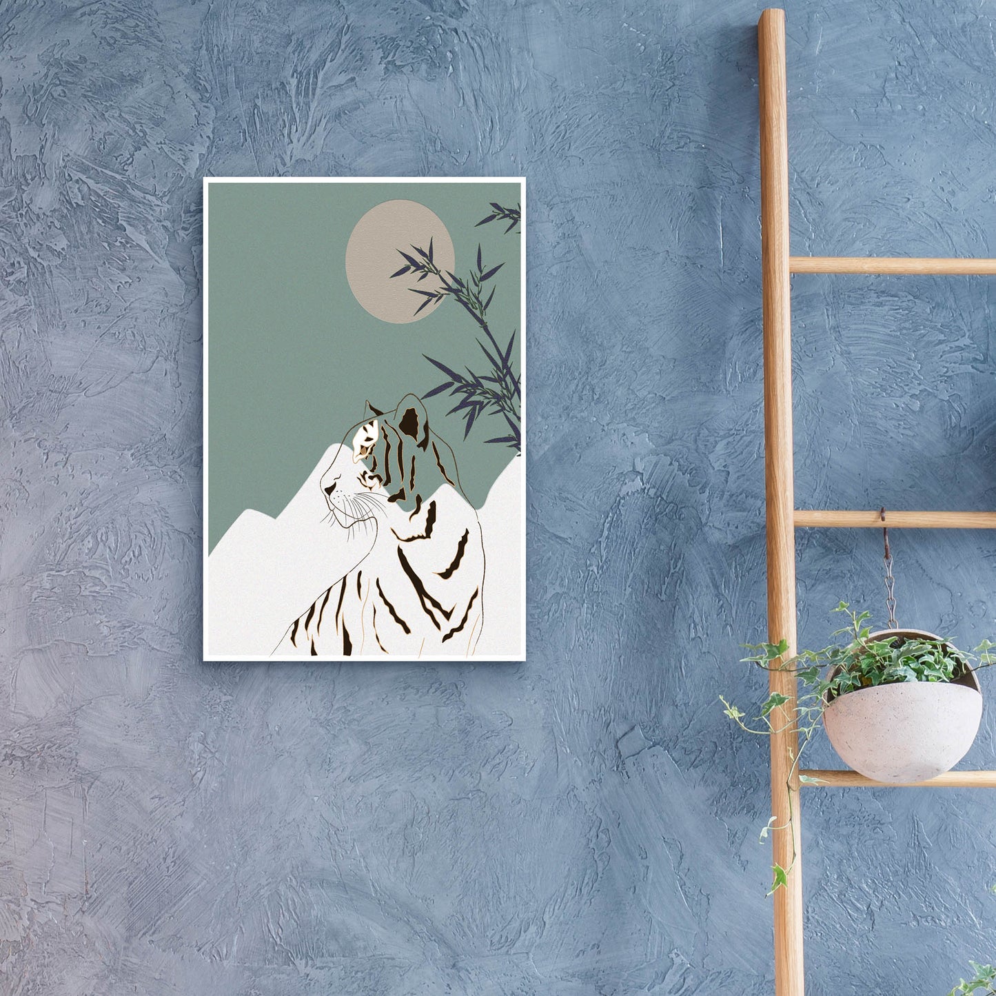 Epic Art 'Japanese Art White Tiger' by Sabrina Balbuena, Acrylic Glass Wall Art,16x24