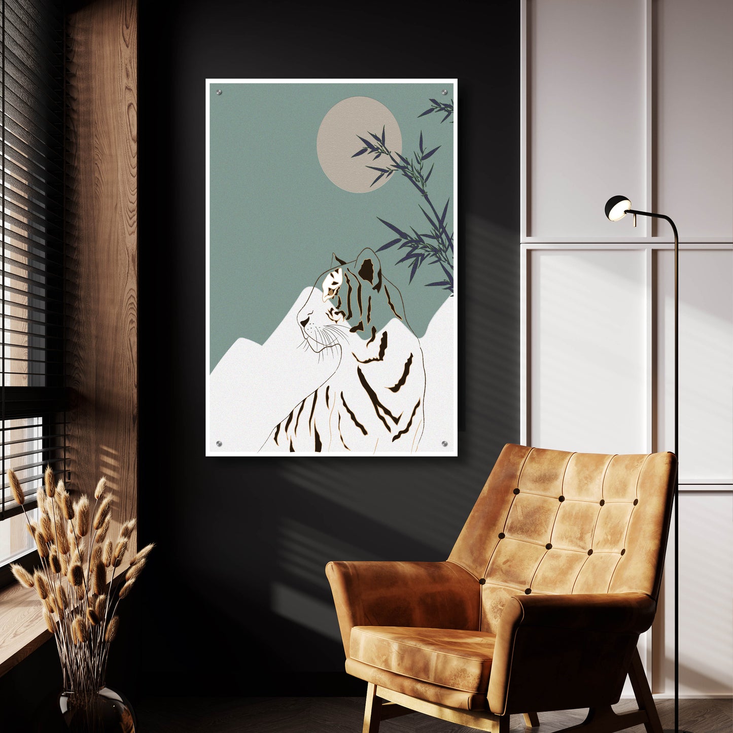 Epic Art 'Japanese Art White Tiger' by Sabrina Balbuena, Acrylic Glass Wall Art,24x36