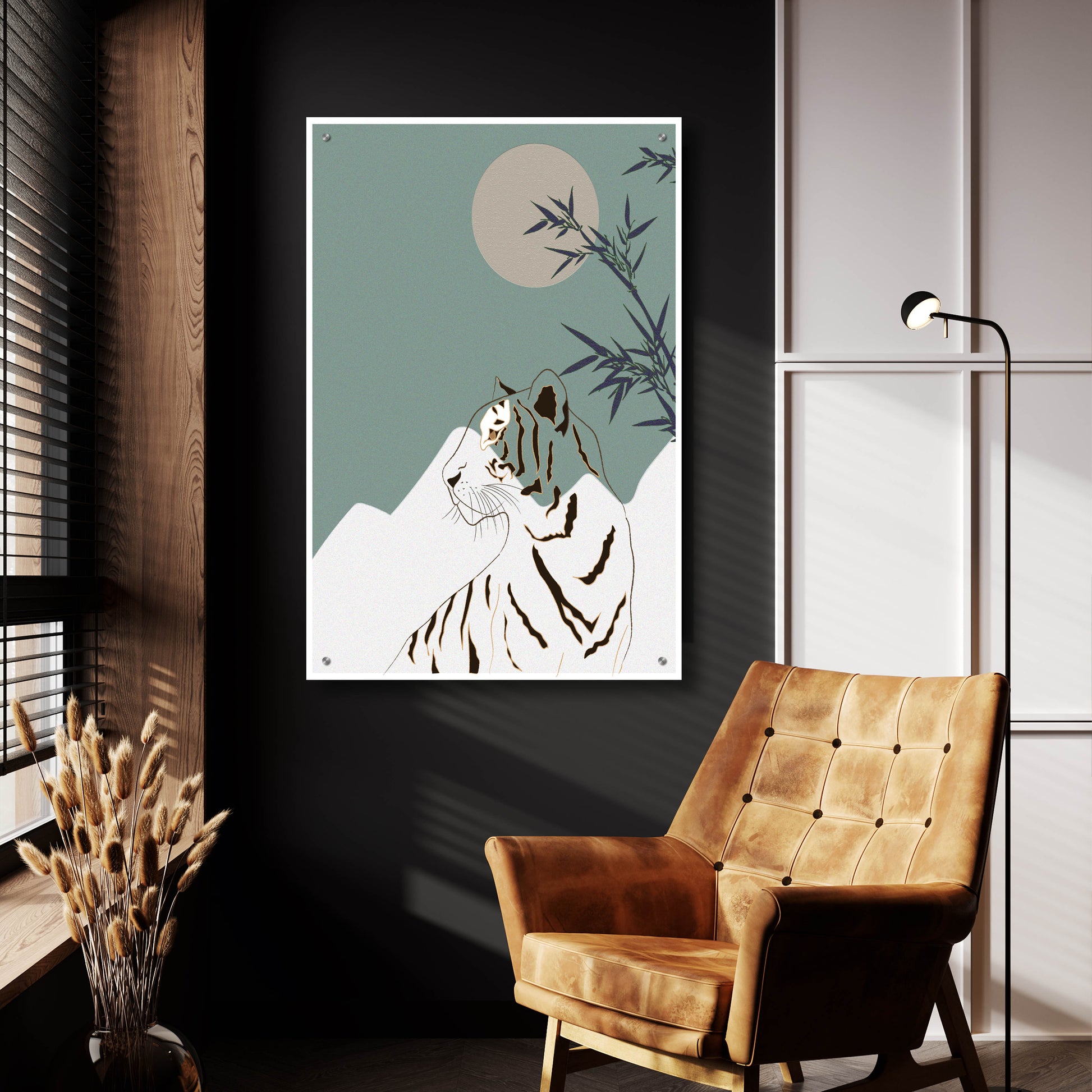 Epic Art 'Japanese Art White Tiger' by Sabrina Balbuena, Acrylic Glass Wall Art,24x36