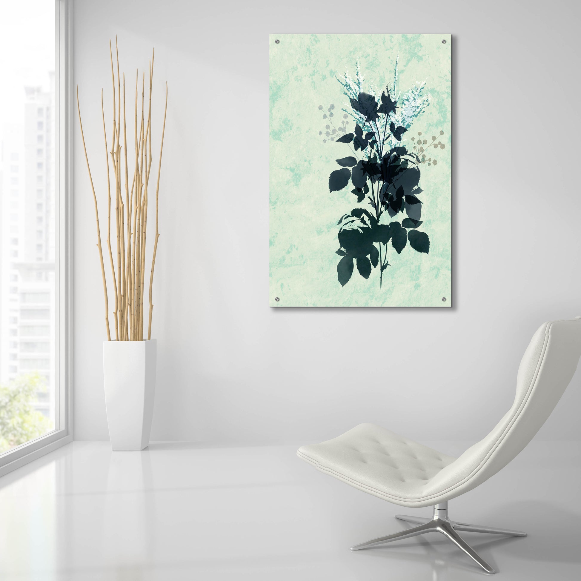 Epic Art 'Dry Blue Flowers' by Sabrina Balbuena, Acrylic Glass Wall Art,24x36