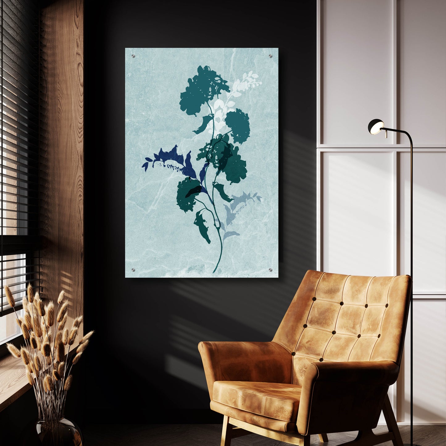 Epic Art 'Dry Blue Flowers 2' by Sabrina Balbuena, Acrylic Glass Wall Art,24x36